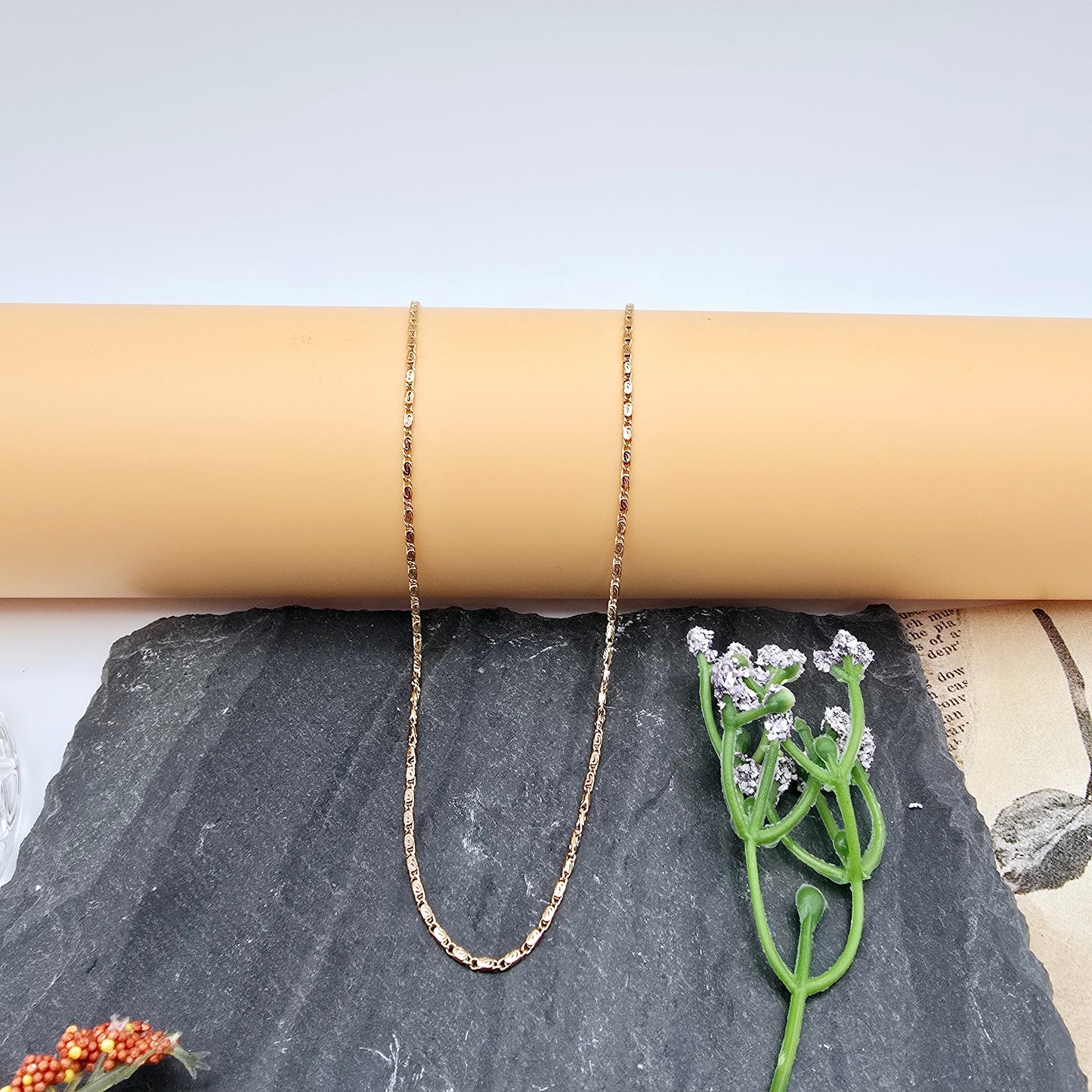 Rose Gold Slim Chain Necklace with Extender – 20 Inch Elegant Style, XPNL0008 (2001-8)