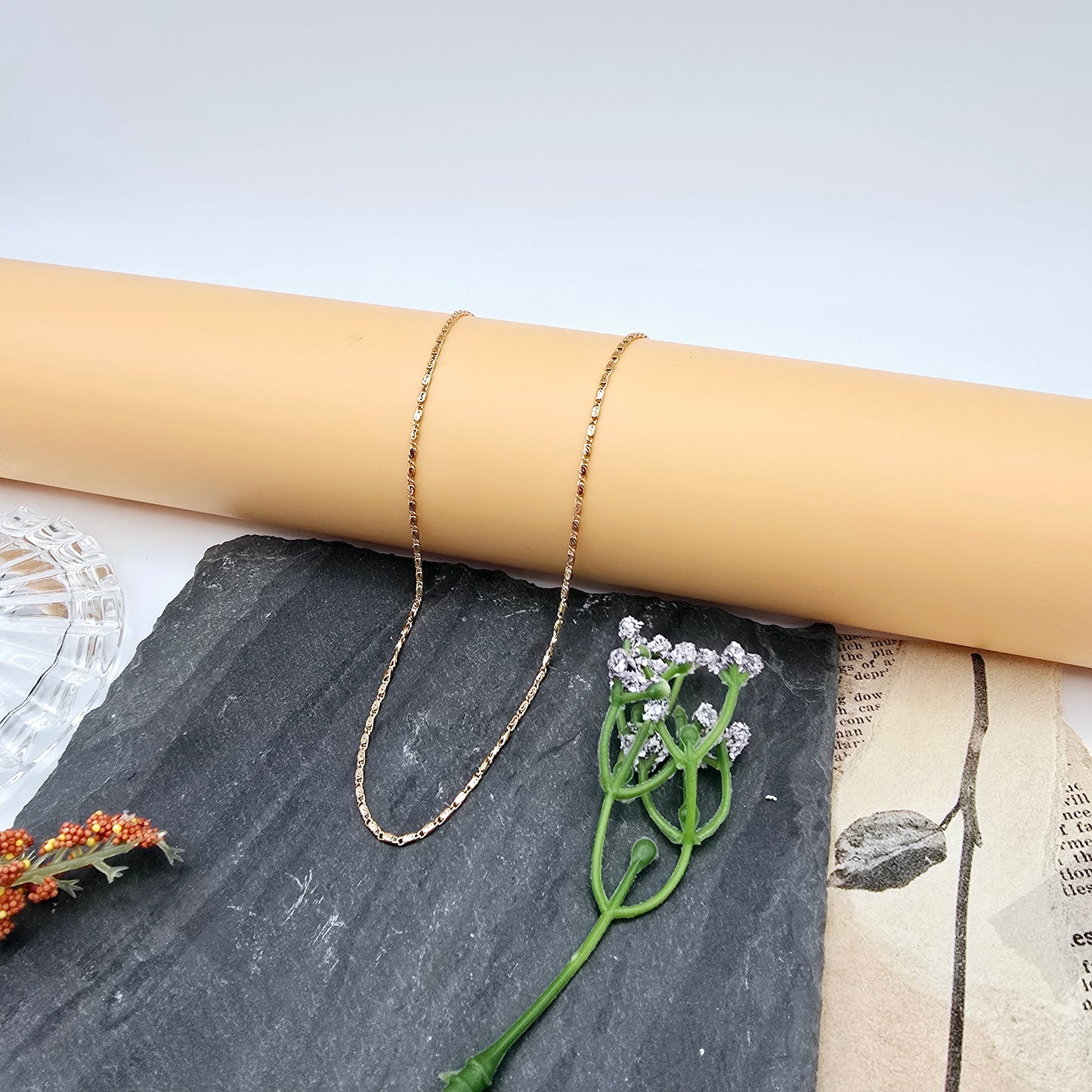 Rose Gold Slim Chain Necklace with Extender – 20 Inch Elegant Style, XPNL0008 (2001-8)
