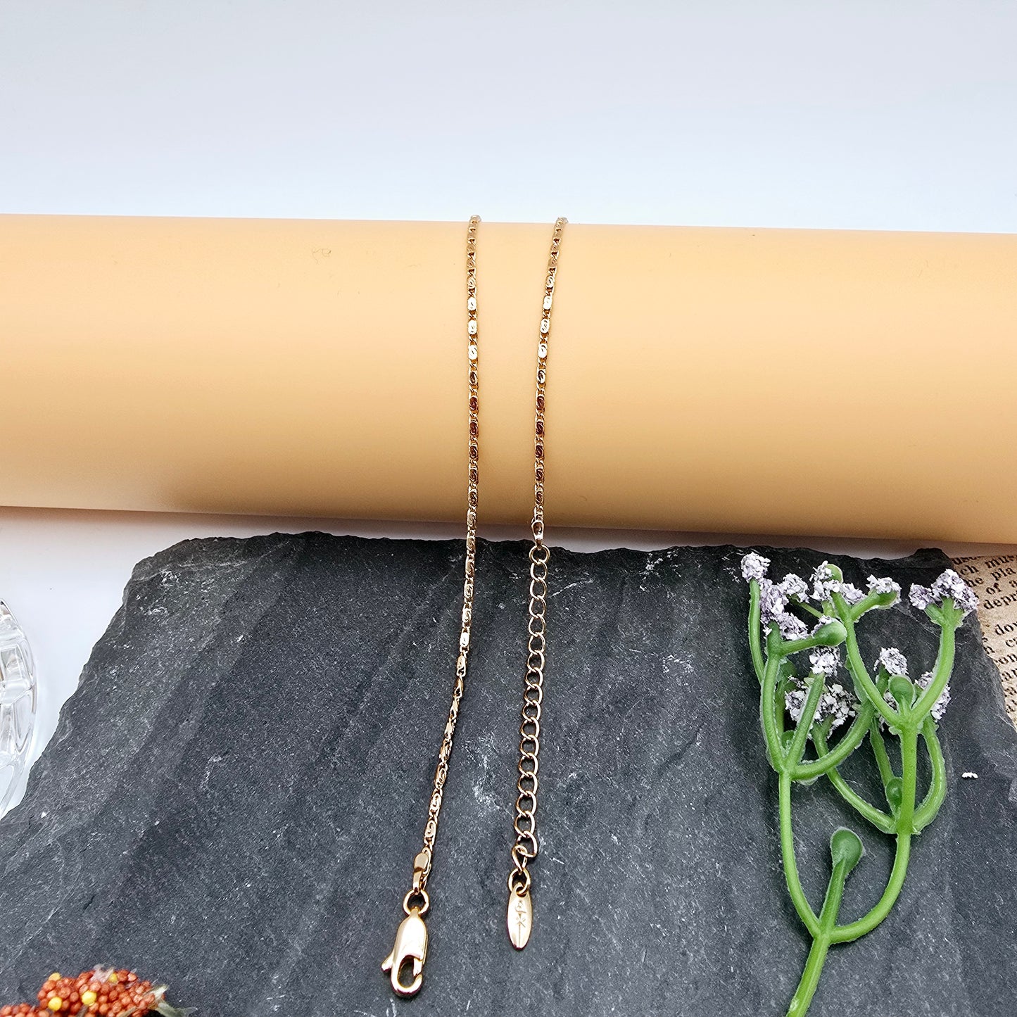 Rose Gold Slim Chain Necklace with Extender – 20 Inch Elegant Style, XPNL0008 (2001-8)
