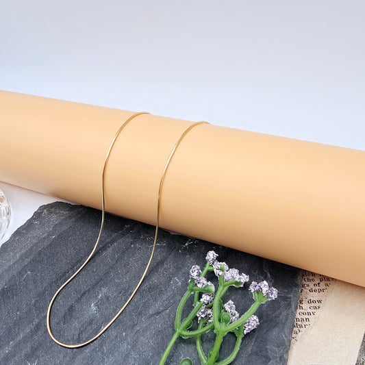 Minimalist Rose Gold Snake Chain Necklace – 17.7 Inch Sleek Shine, XPNL0014 (2002-4)