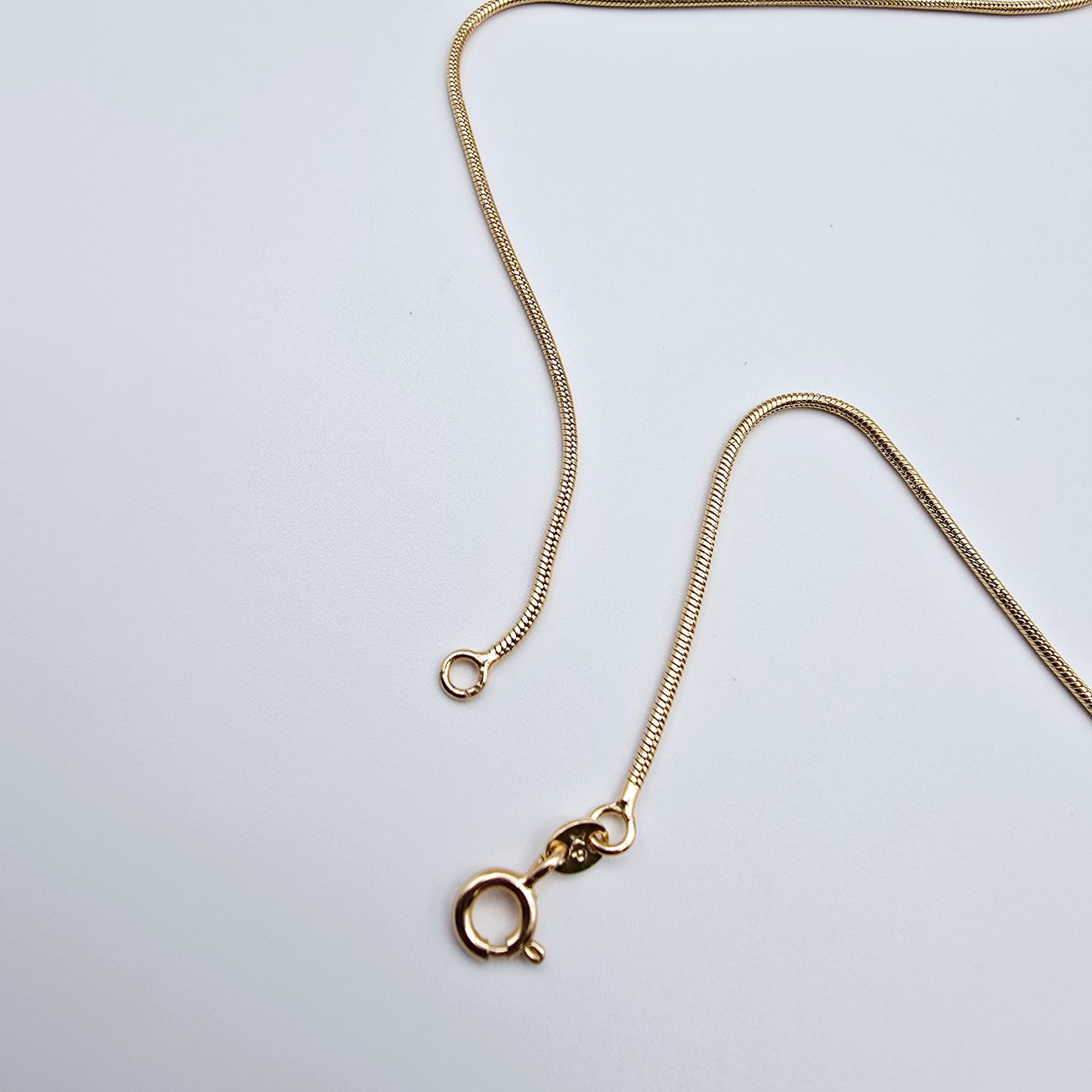 Minimalist Rose Gold Snake Chain Necklace, 18 Inch, Gold Plated Brass, XPNL0017 (2002-7)