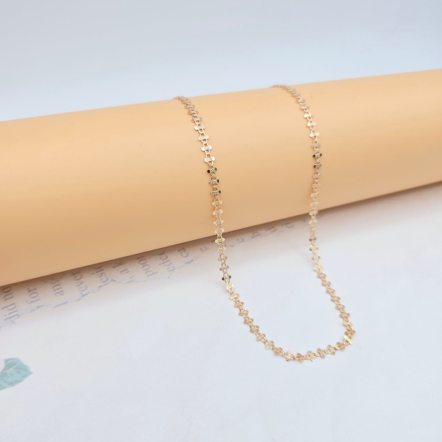 Rose Gold Plated Brass Necklace with Elegant Pattern – 17.7 Inches, XPNL0024 (2003-4)