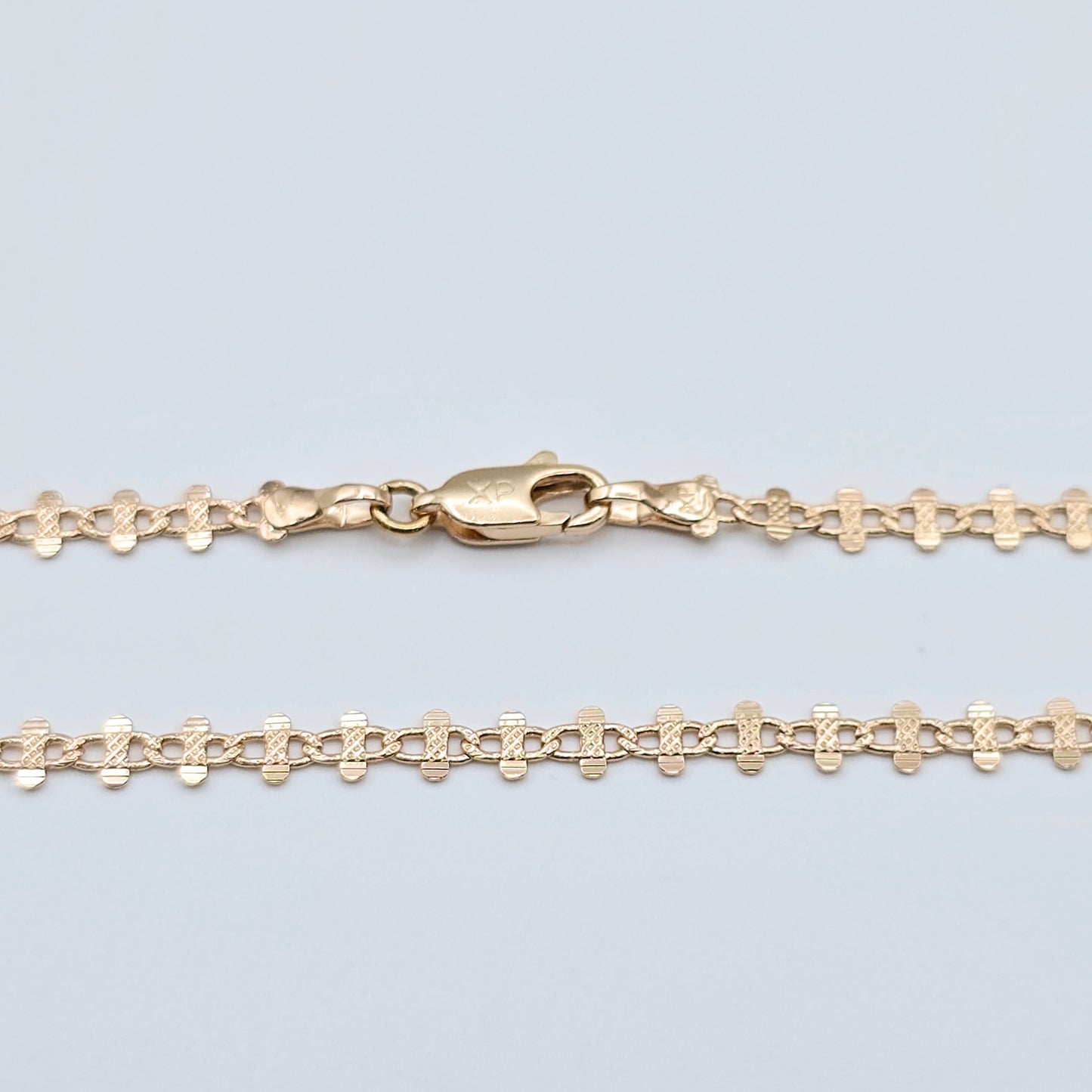 Rose Gold Plated Brass Necklace with Elegant Pattern – 17.7 Inches, XPNL0024 (2003-4)