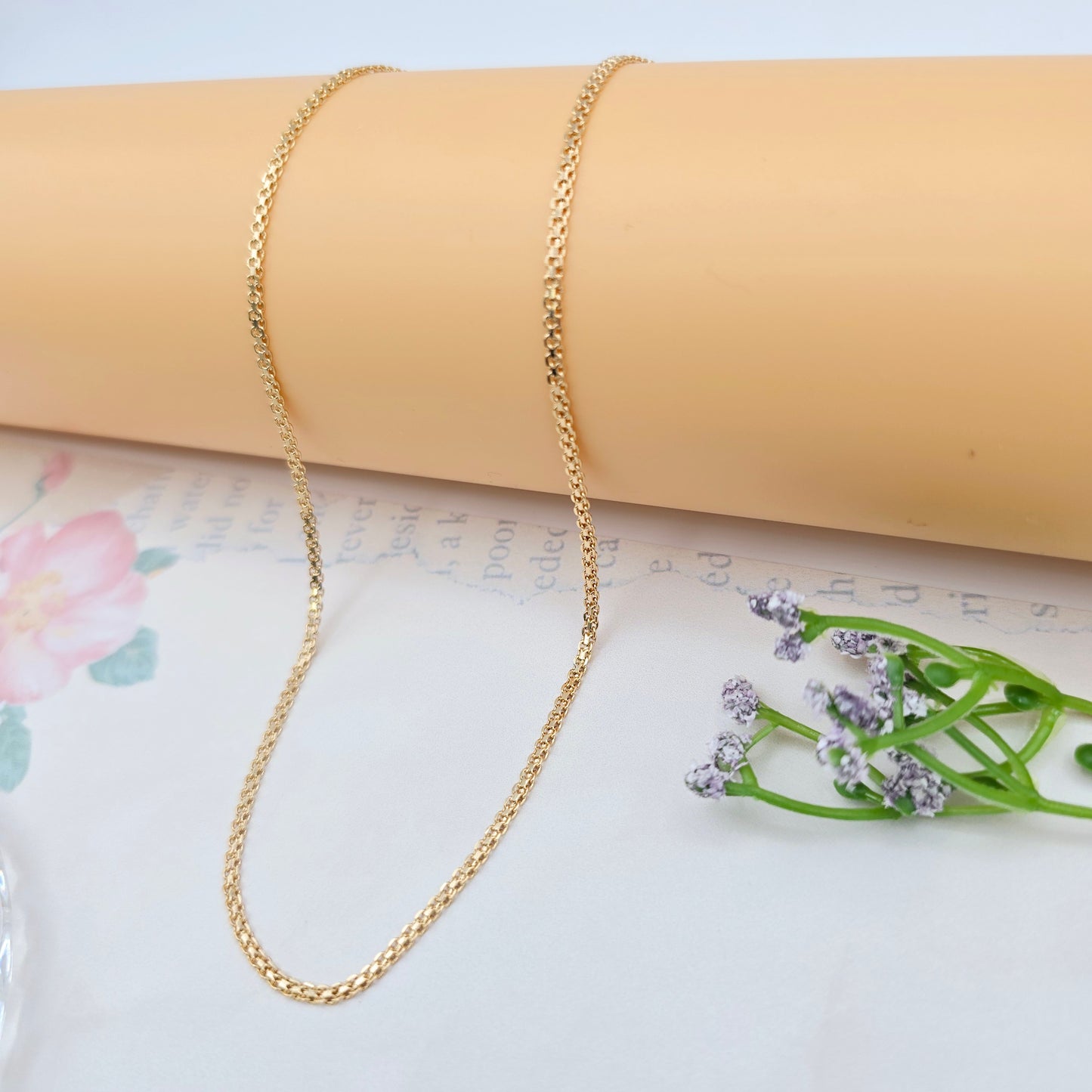 Rose Gold Plated High Shine Necklace in 50cm Classic Chain Design, XPNL0067 (2007-7)
