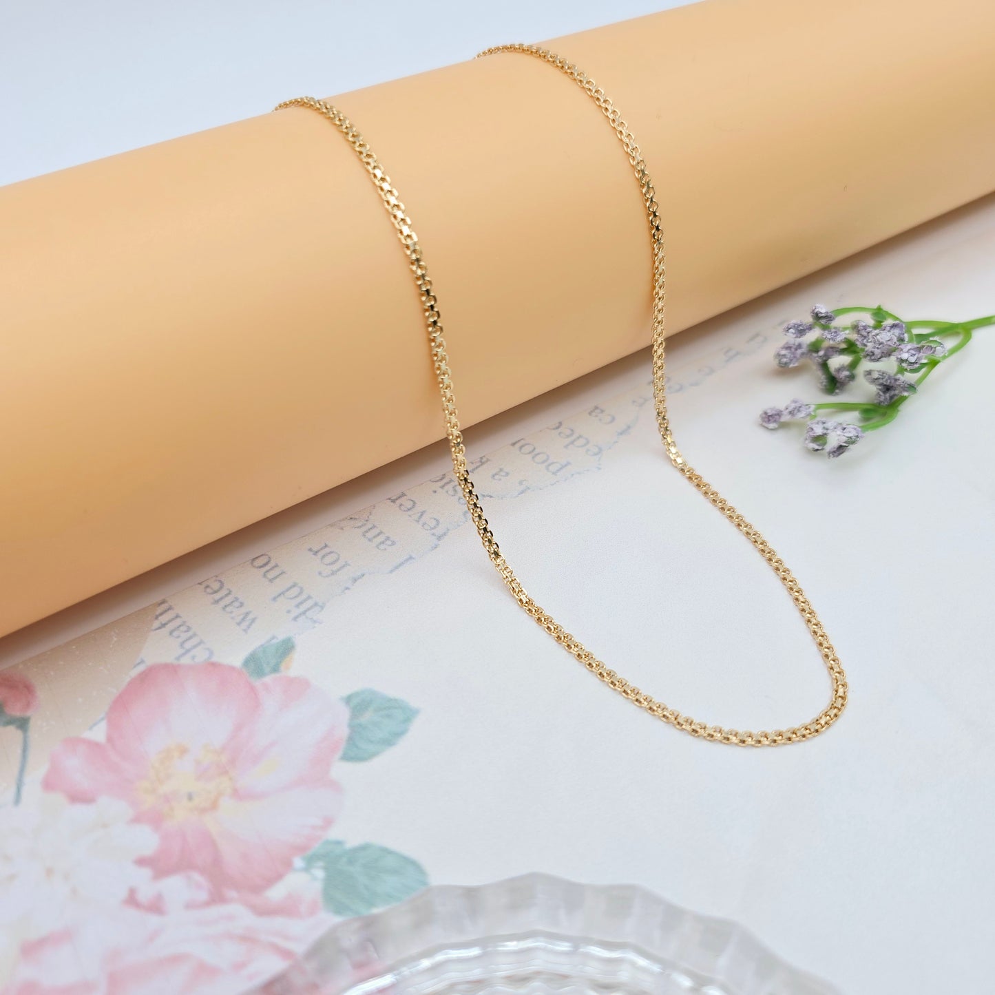 Rose Gold Plated High Shine Necklace in 50cm Classic Chain Design, XPNL0067 (2007-7)