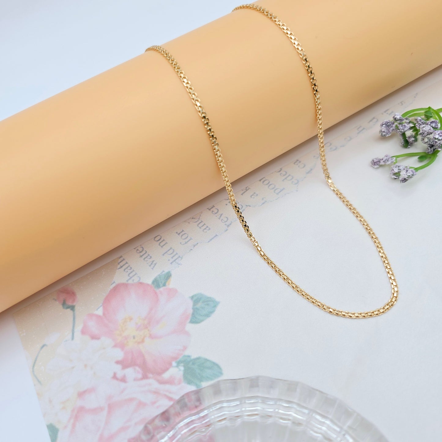 Rose Gold Plated High Shine Necklace in 50cm Classic Chain Design, XPNL0067 (2007-7)