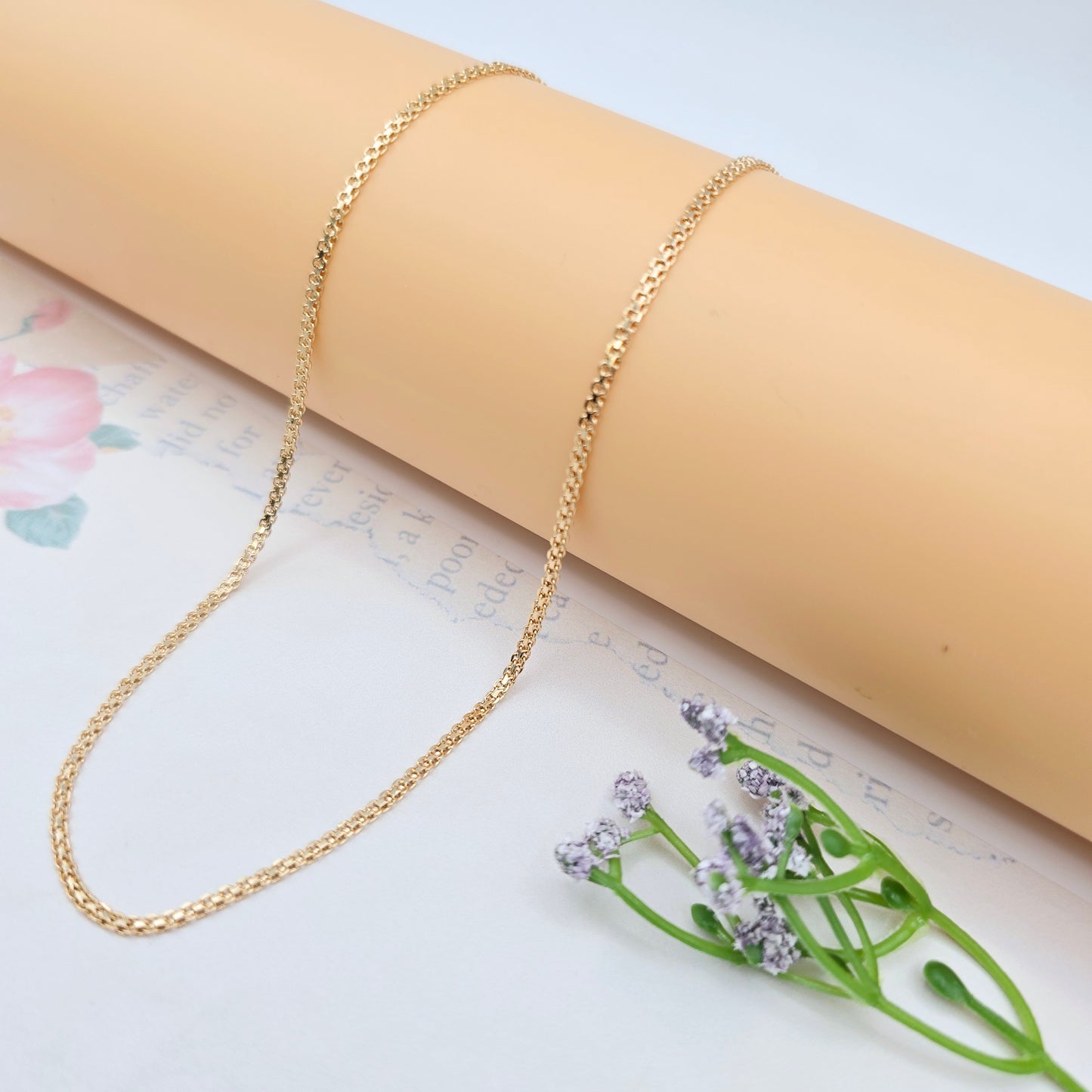 Rose Gold Plated High Shine Necklace in 50cm Classic Chain Design, XPNL0067 (2007-7)
