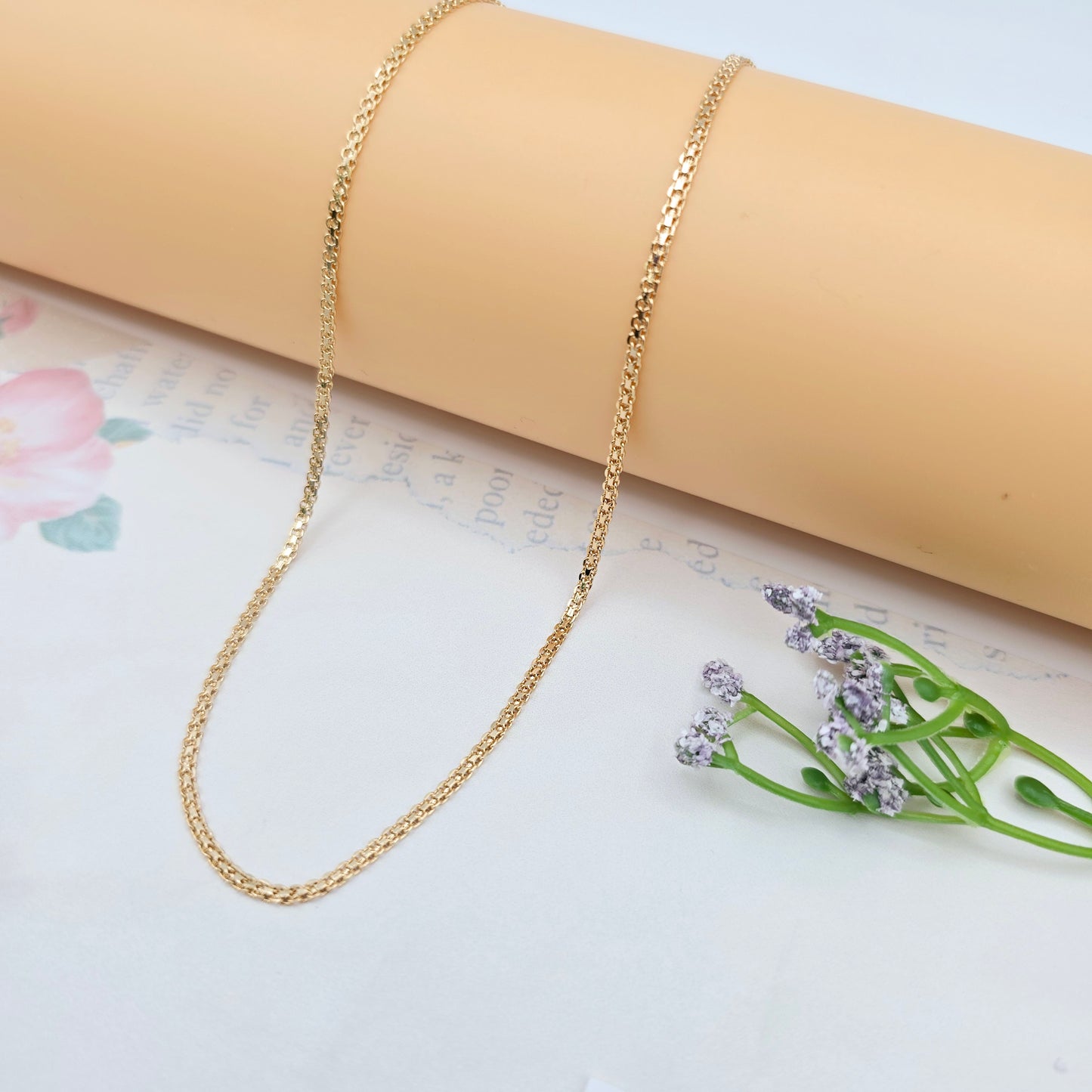Rose Gold Plated High Shine Necklace in 50cm Classic Chain Design, XPNL0067 (2007-7)