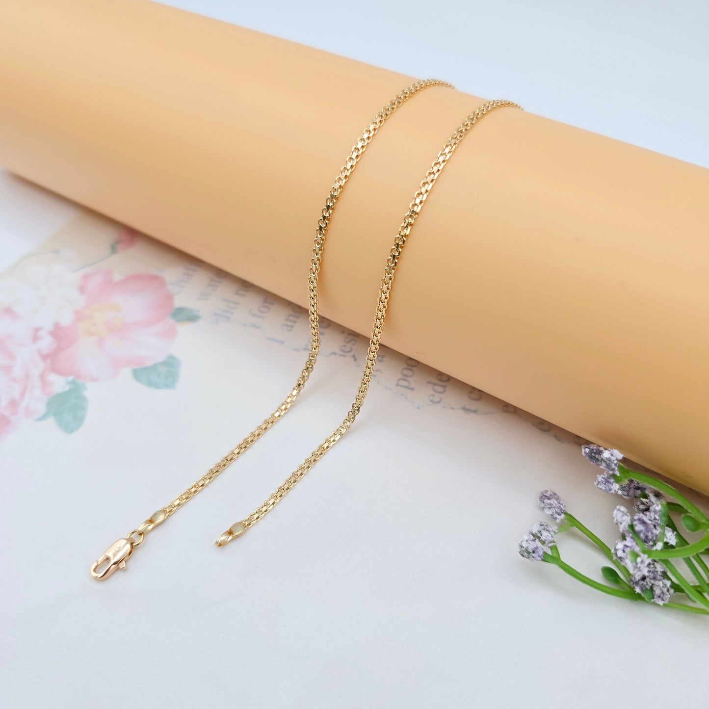 Rose Gold Plated High Shine Necklace in 50cm Classic Chain Design, XPNL0067 (2007-7)