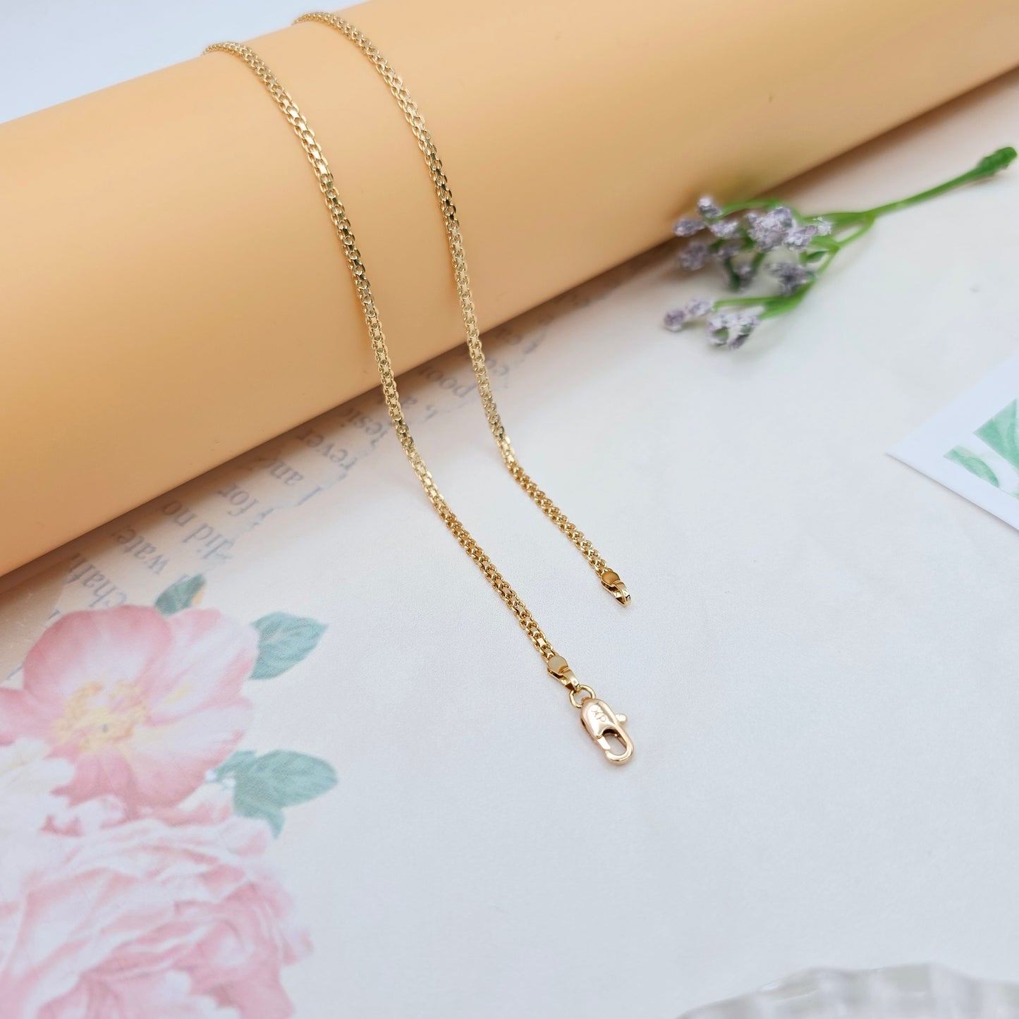Rose Gold Plated High Shine Necklace in 50cm Classic Chain Design, XPNL0067 (2007-7)