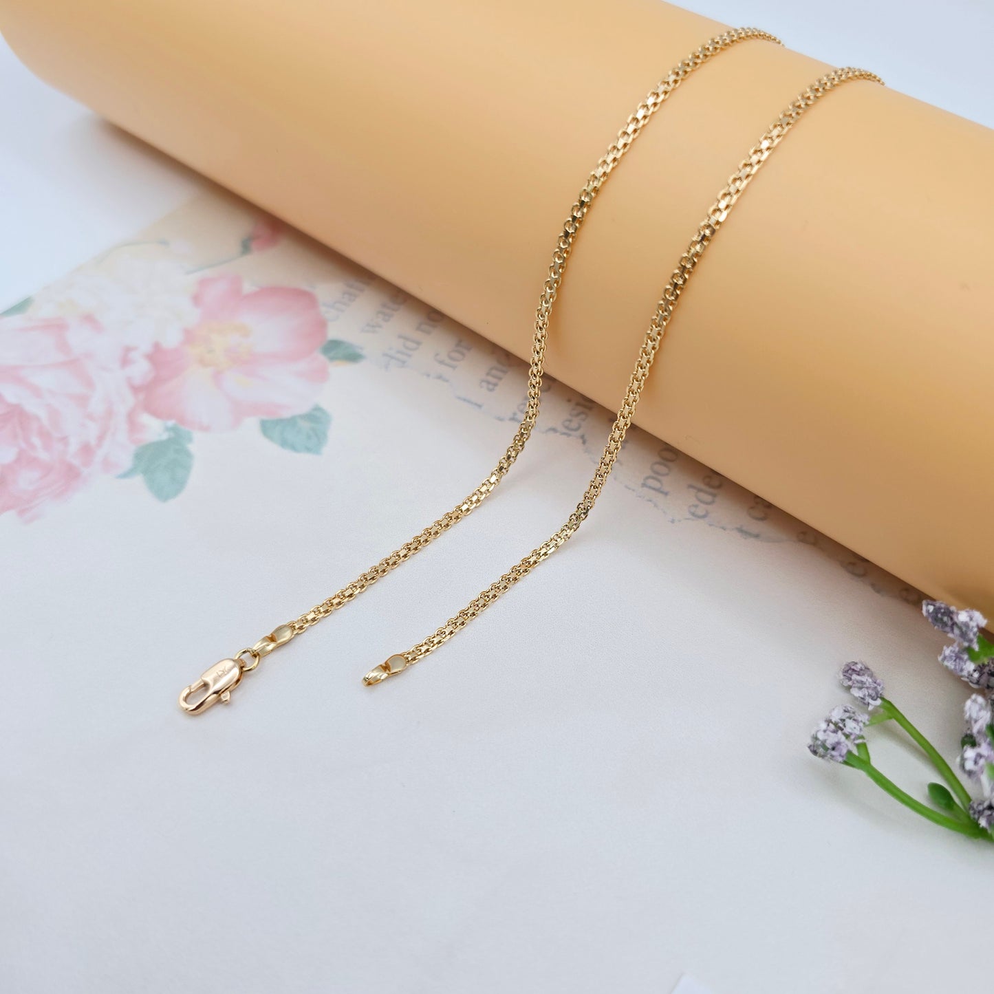 Rose Gold Plated High Shine Necklace in 50cm Classic Chain Design, XPNL0067 (2007-7)