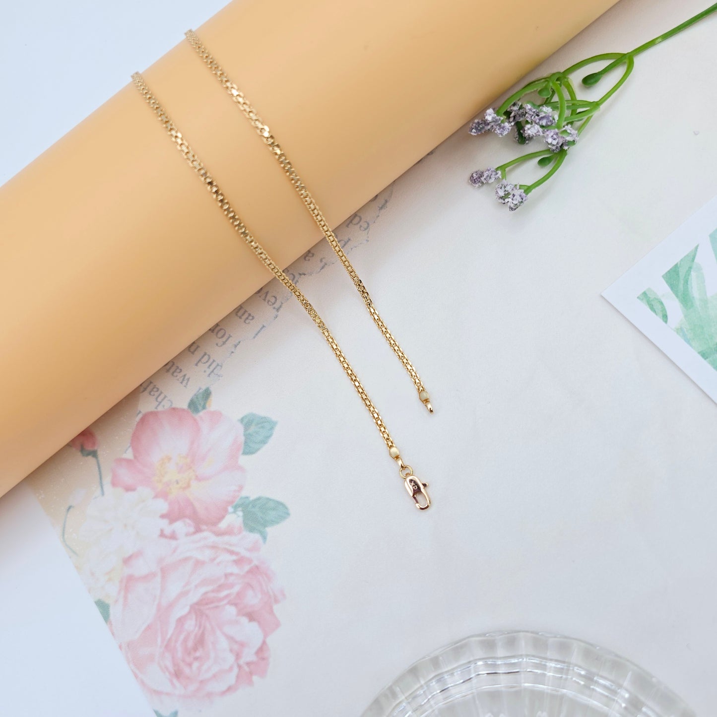Rose Gold Plated High Shine Necklace in 50cm Classic Chain Design, XPNL0067 (2007-7)