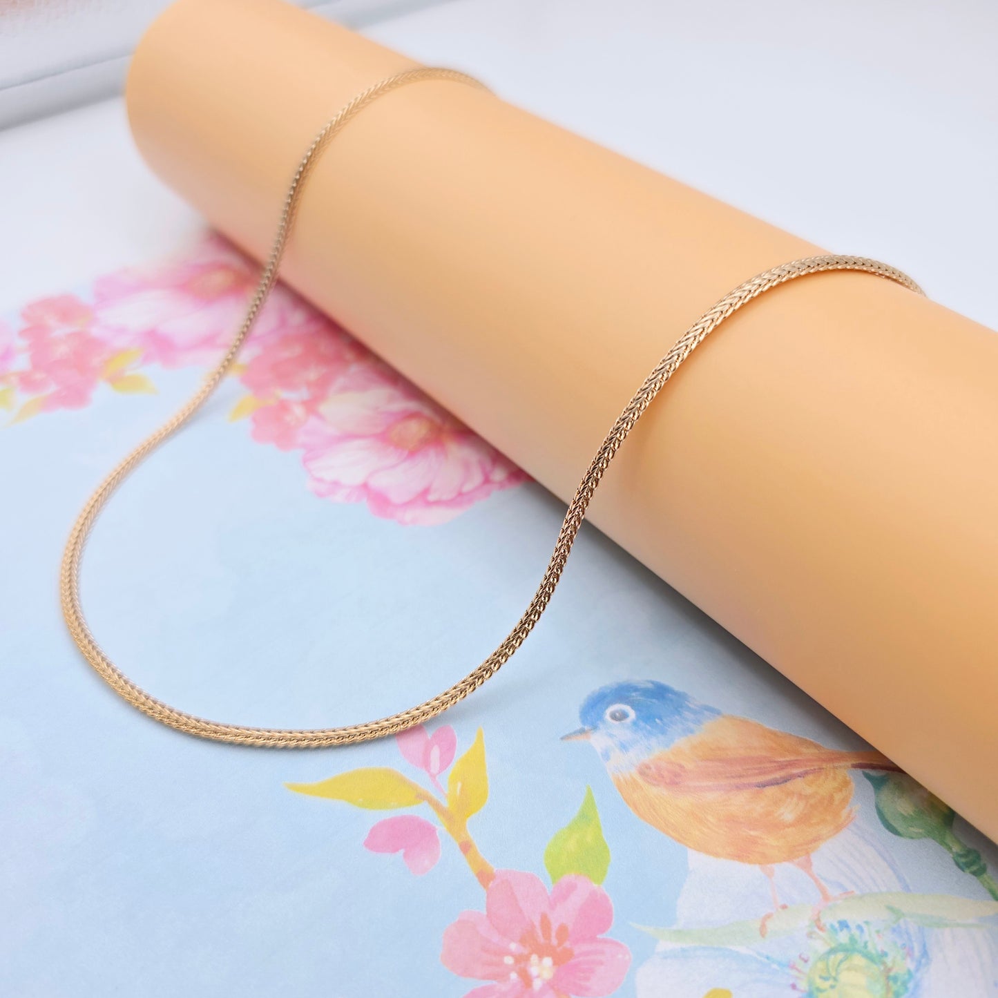 Classic Flat Chain Rose Gold Necklace for Elegant Everyday Wear, XPNL0074 (2008-4)