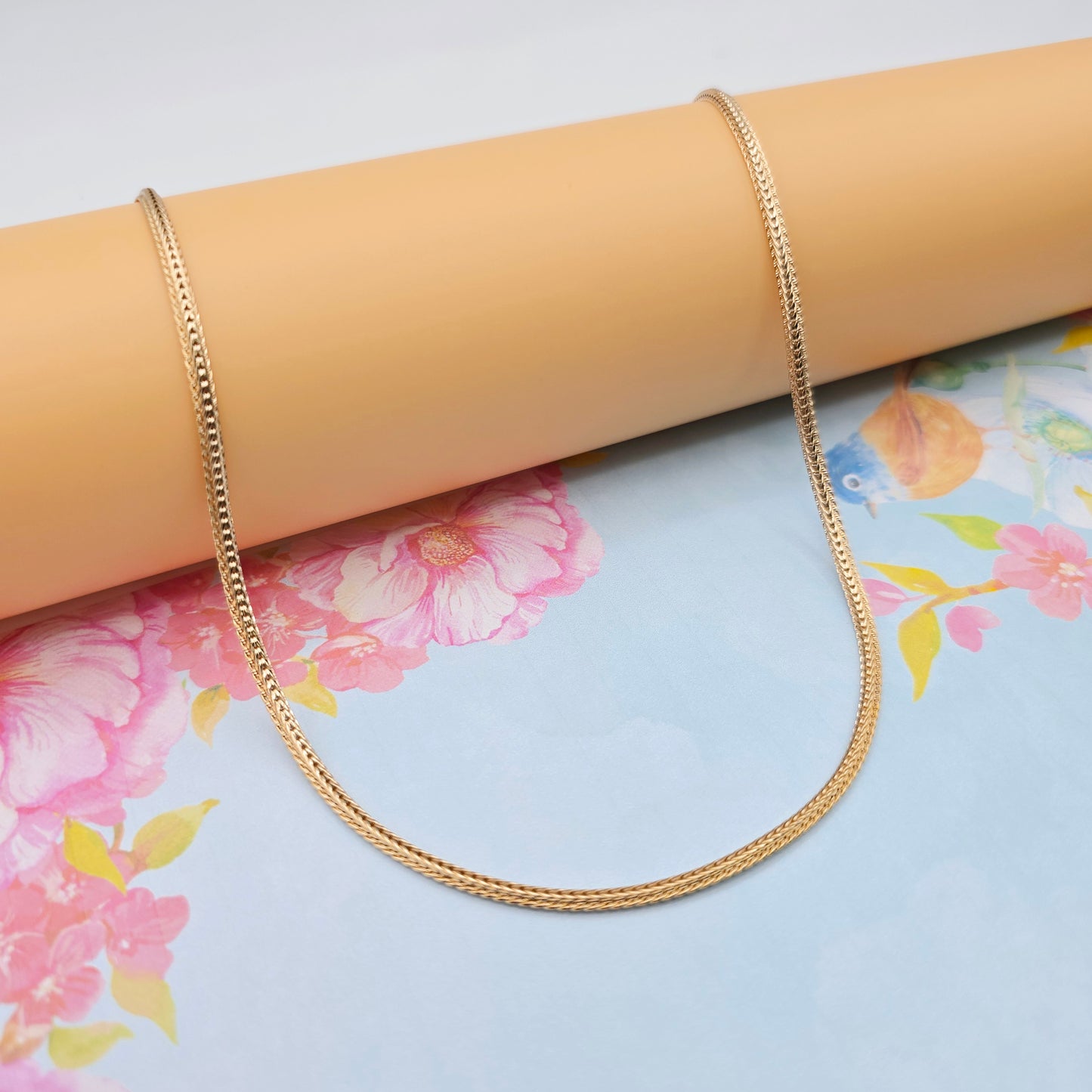 Classic Flat Chain Rose Gold Necklace for Elegant Everyday Wear, XPNL0074 (2008-4)