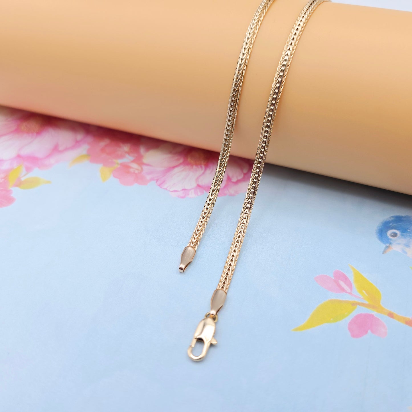 Classic Flat Chain Rose Gold Necklace for Elegant Everyday Wear, XPNL0074 (2008-4)