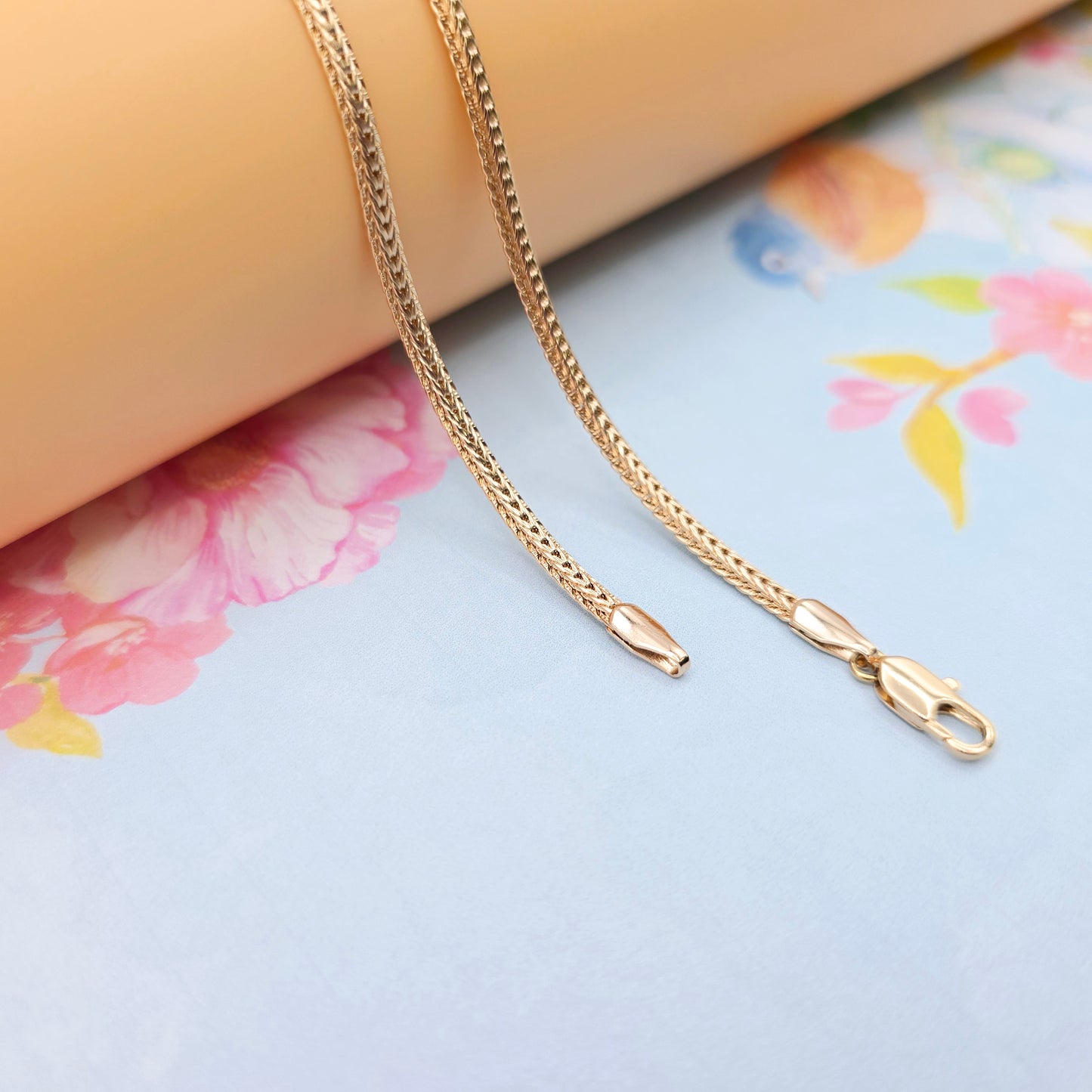 Classic Flat Chain Rose Gold Necklace for Elegant Everyday Wear, XPNL0074 (2008-4)