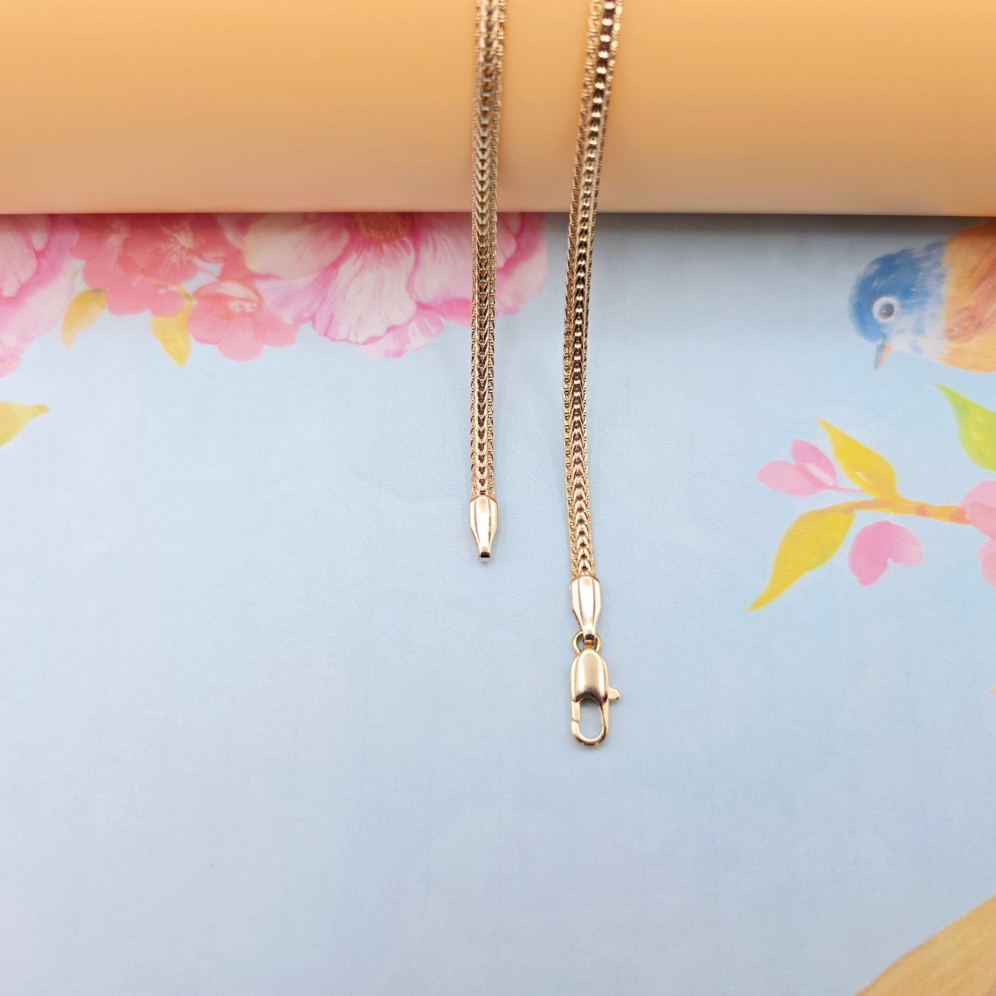 Classic Flat Chain Rose Gold Necklace for Elegant Everyday Wear, XPNL0074 (2008-4)