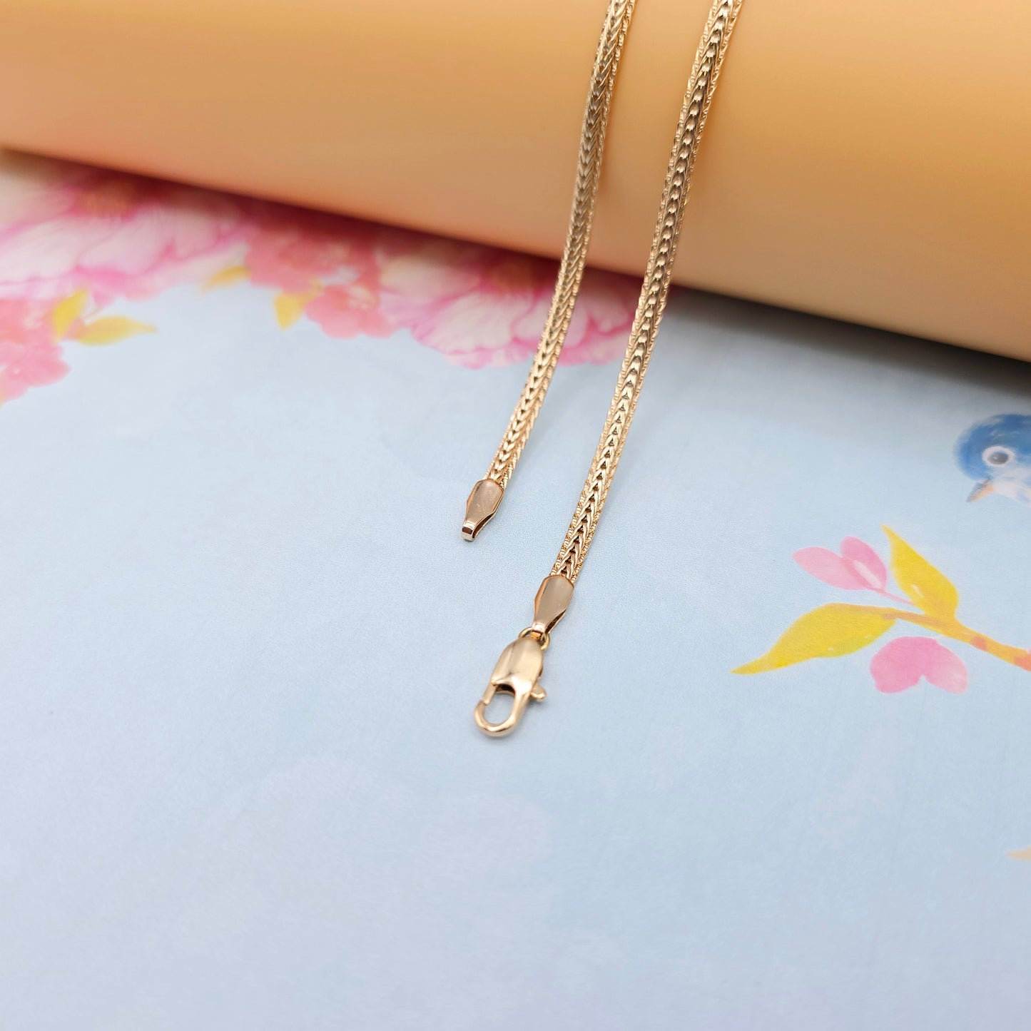 Classic Flat Chain Rose Gold Necklace for Elegant Everyday Wear, XPNL0074 (2008-4)