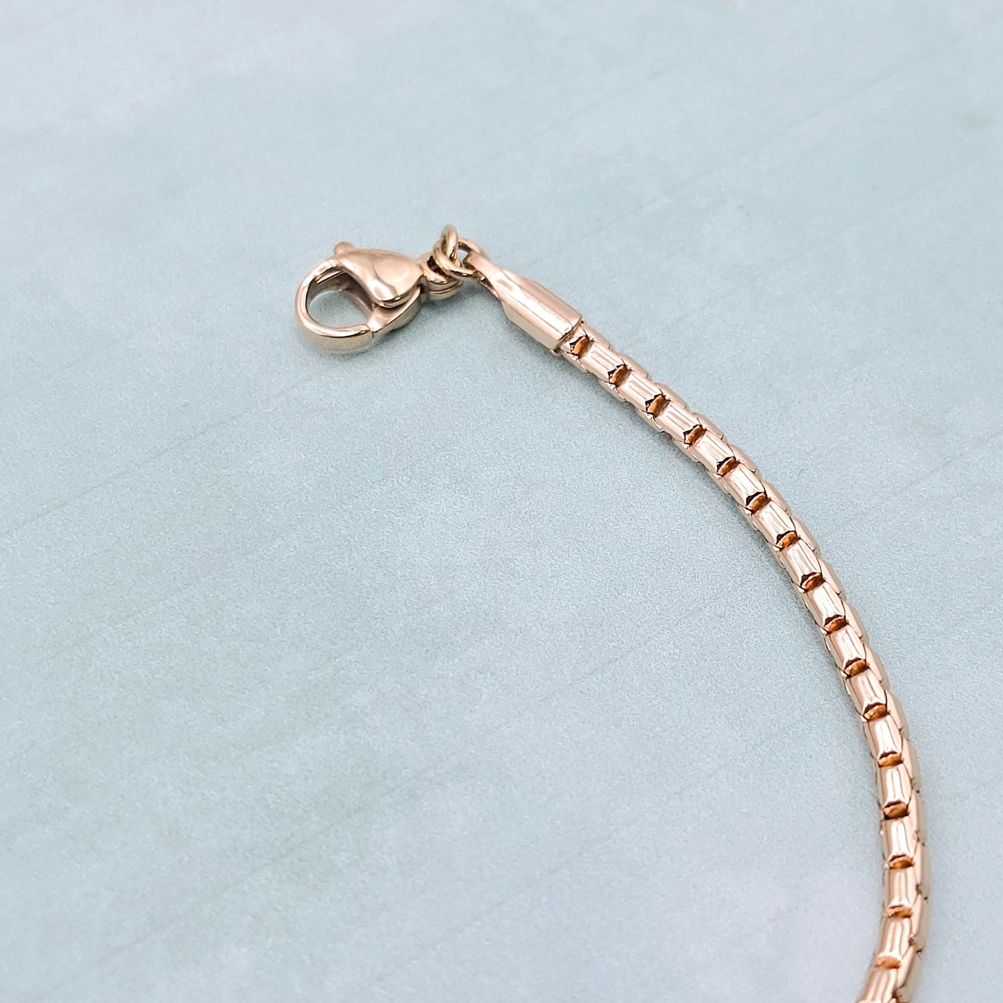 Slim Rose Gold Box Chain Necklace for Men & Women, 19.7 Inch Length, XPNL0077 (2008-7)