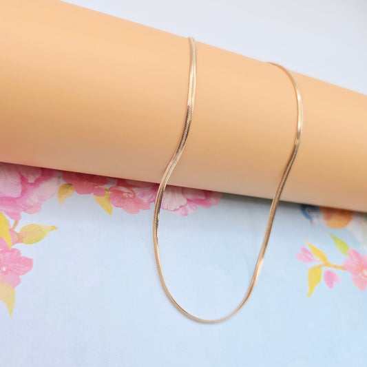 Minimalist Rose Gold Snake Chain Necklace for Women, 17.7 Inch Length, XPNL0080 (2008-10)