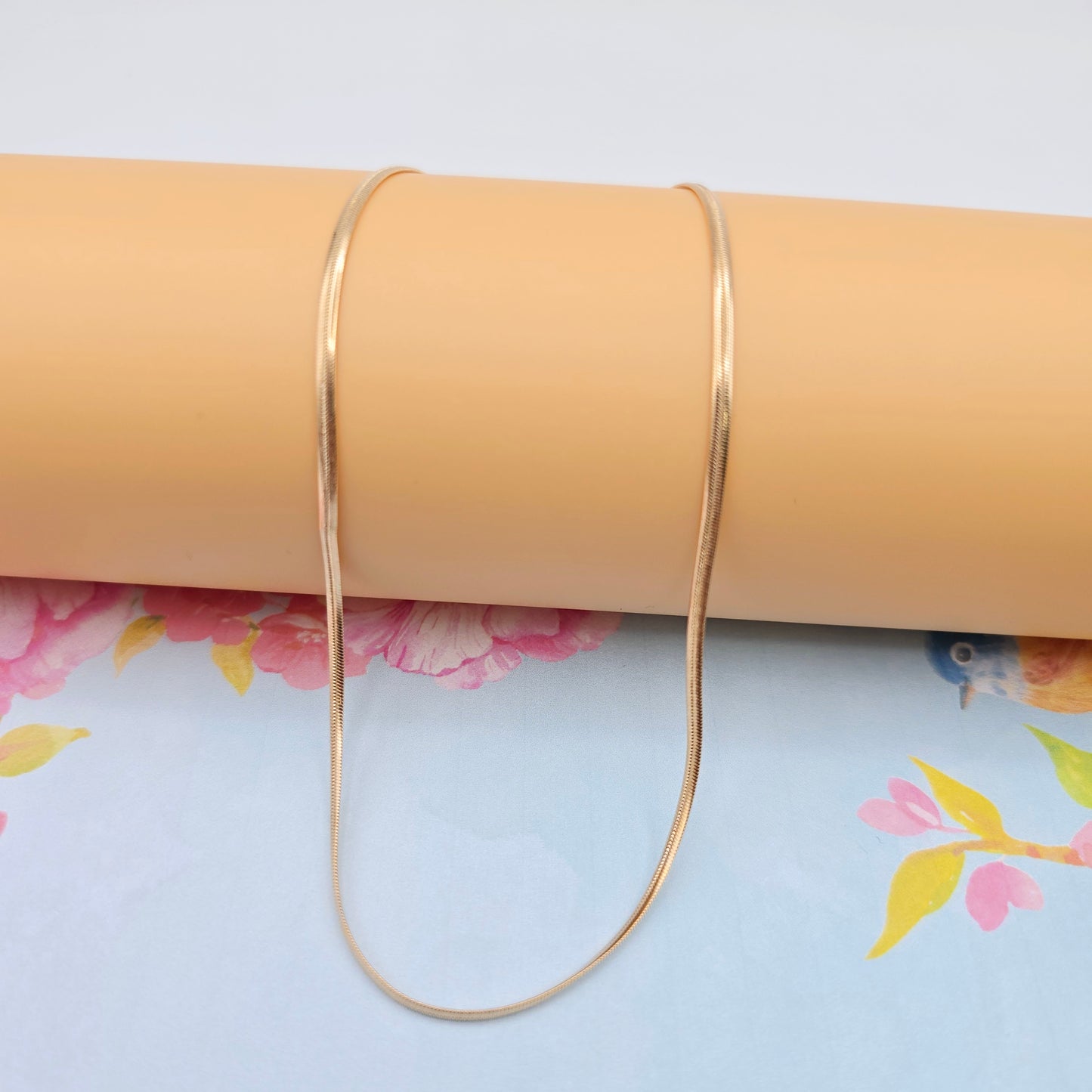 Minimalist Rose Gold Snake Chain Necklace for Women, 17.7 Inch Length, XPNL0080 (2008-10)