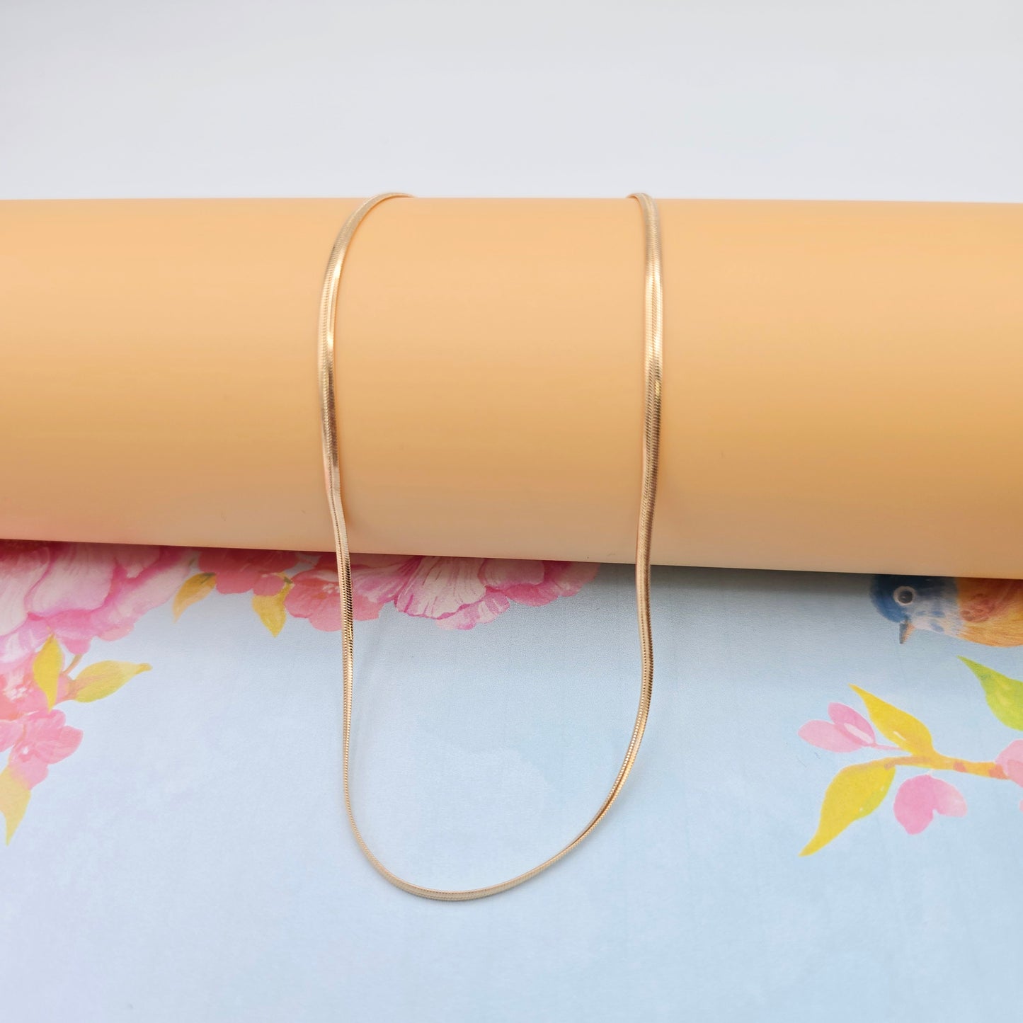 Minimalist Rose Gold Snake Chain Necklace for Women, 17.7 Inch Length, XPNL0080 (2008-10)