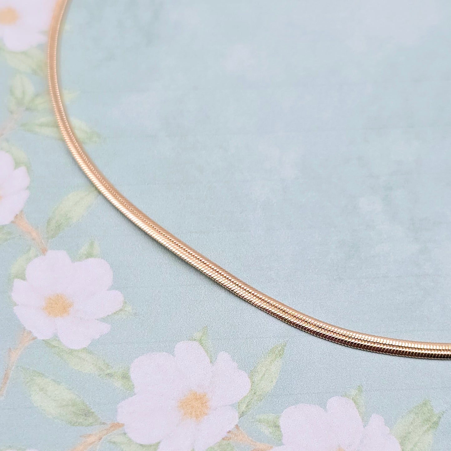Minimalist Rose Gold Snake Chain Necklace for Women, 17.7 Inch Length, XPNL0080 (2008-10)