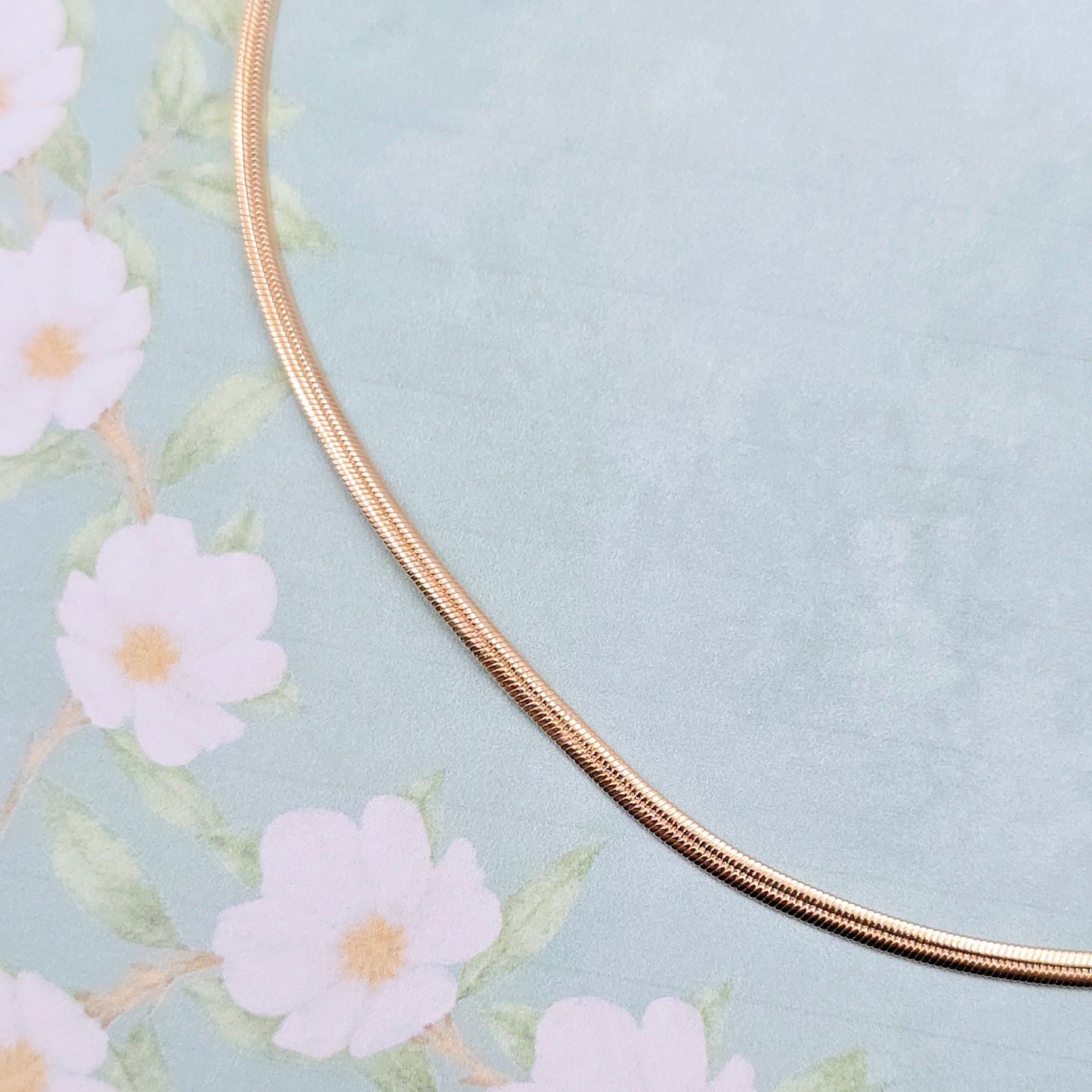 Minimalist Rose Gold Snake Chain Necklace for Women, 17.7 Inch Length, XPNL0080 (2008-10)