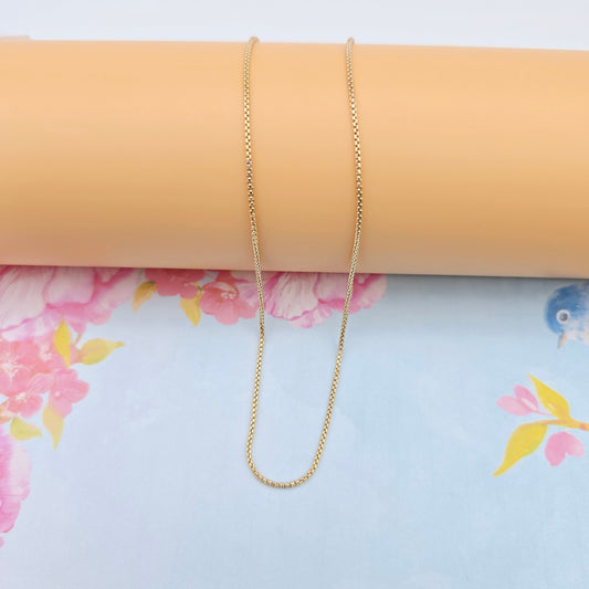Minimal Rose Gold Box Chain Necklace for Women, 19.7 Inch Length, XPNL0089 (2009-9)