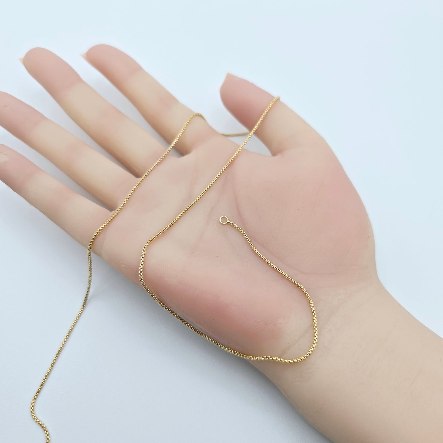 Minimal Rose Gold Box Chain Necklace for Women, 19.7 Inch Length, XPNL0089 (2009-9)