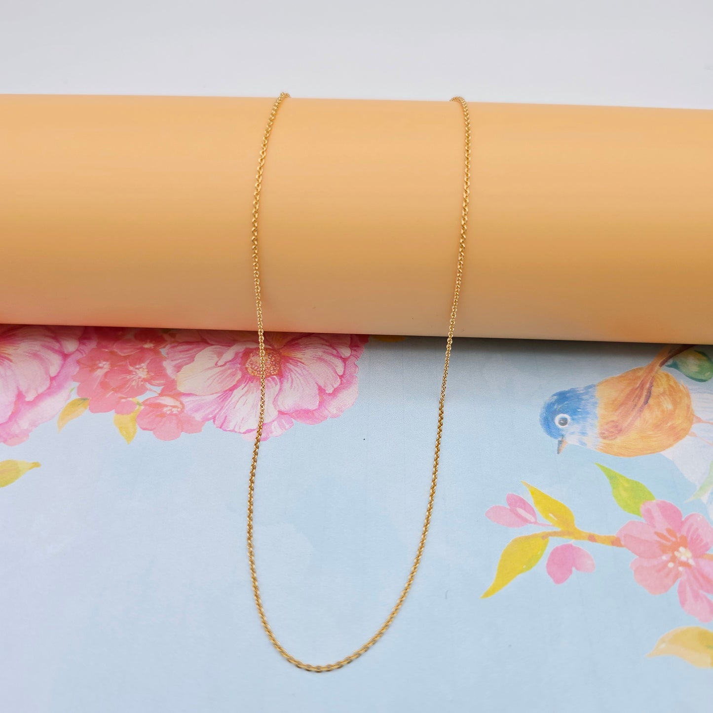 Elegant Rose Gold Cable Chain Necklace, 24 Inch, Gold Plated Brass, XPNL0100 (2010-10)