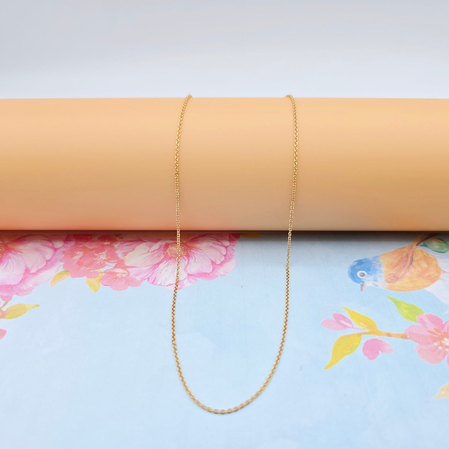 Elegant Rose Gold Cable Chain Necklace, 24 Inch, Gold Plated Brass, XPNL0100 (2010-10)
