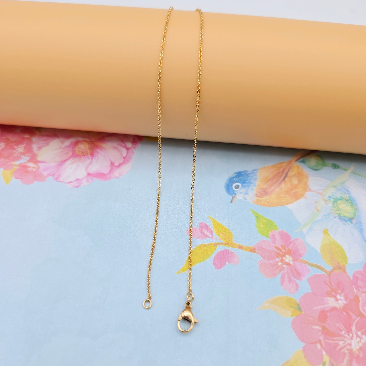 Elegant Rose Gold Cable Chain Necklace, 24 Inch, Gold Plated Brass, XPNL0100 (2010-10)