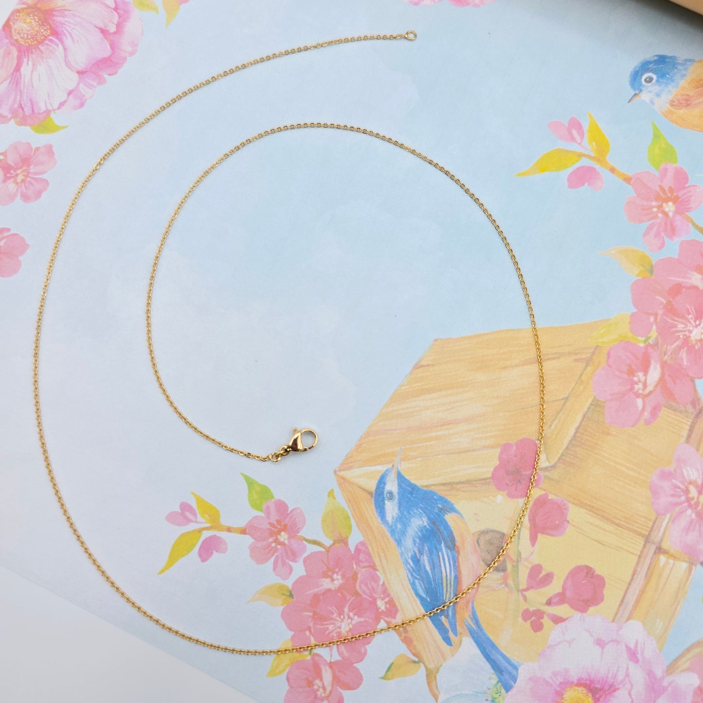 Elegant Rose Gold Cable Chain Necklace, 24 Inch, Gold Plated Brass, XPNL0100 (2010-10)