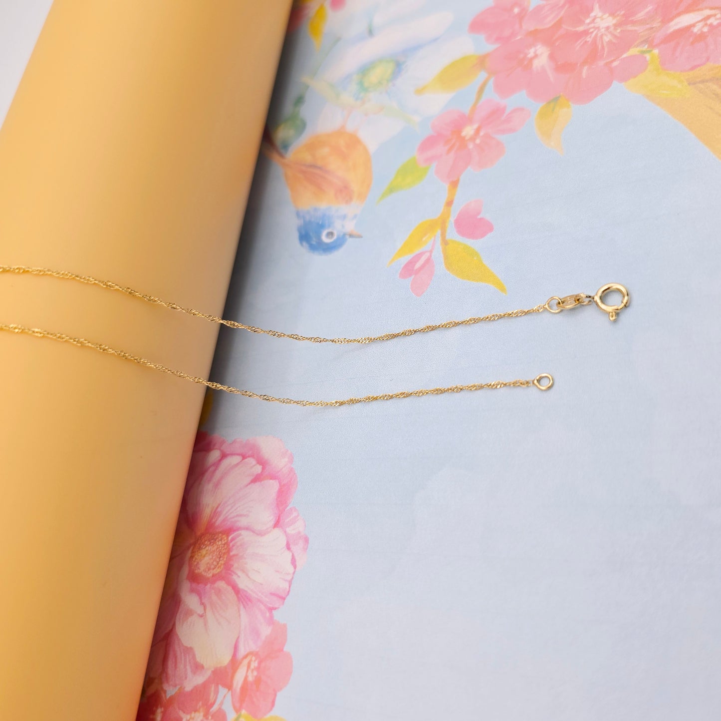 Dainty Rose Gold Twisted Rope Chain Necklace, 24 Inch, Gold Plated, XPNL0108 (2011-8)