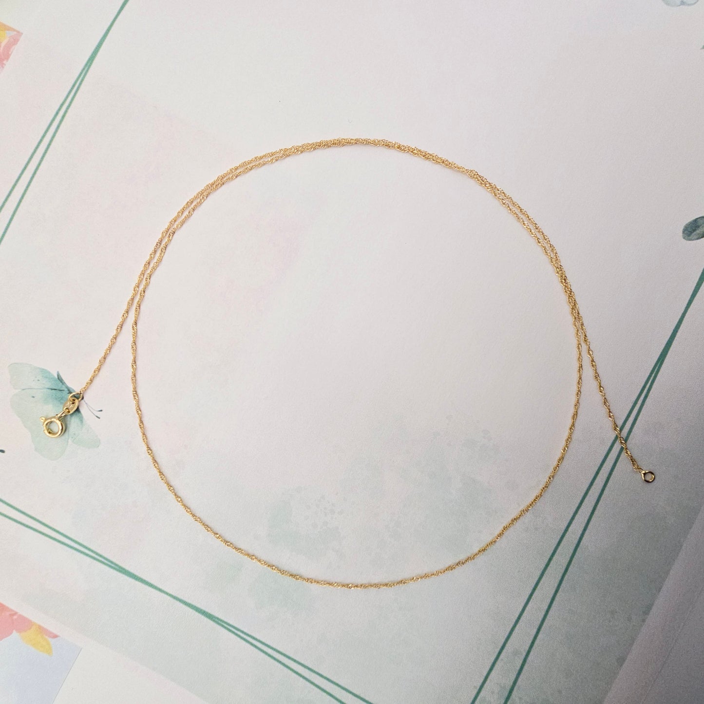 Dainty Rose Gold Twisted Rope Chain Necklace, 24 Inch, Gold Plated, XPNL0108 (2011-8)