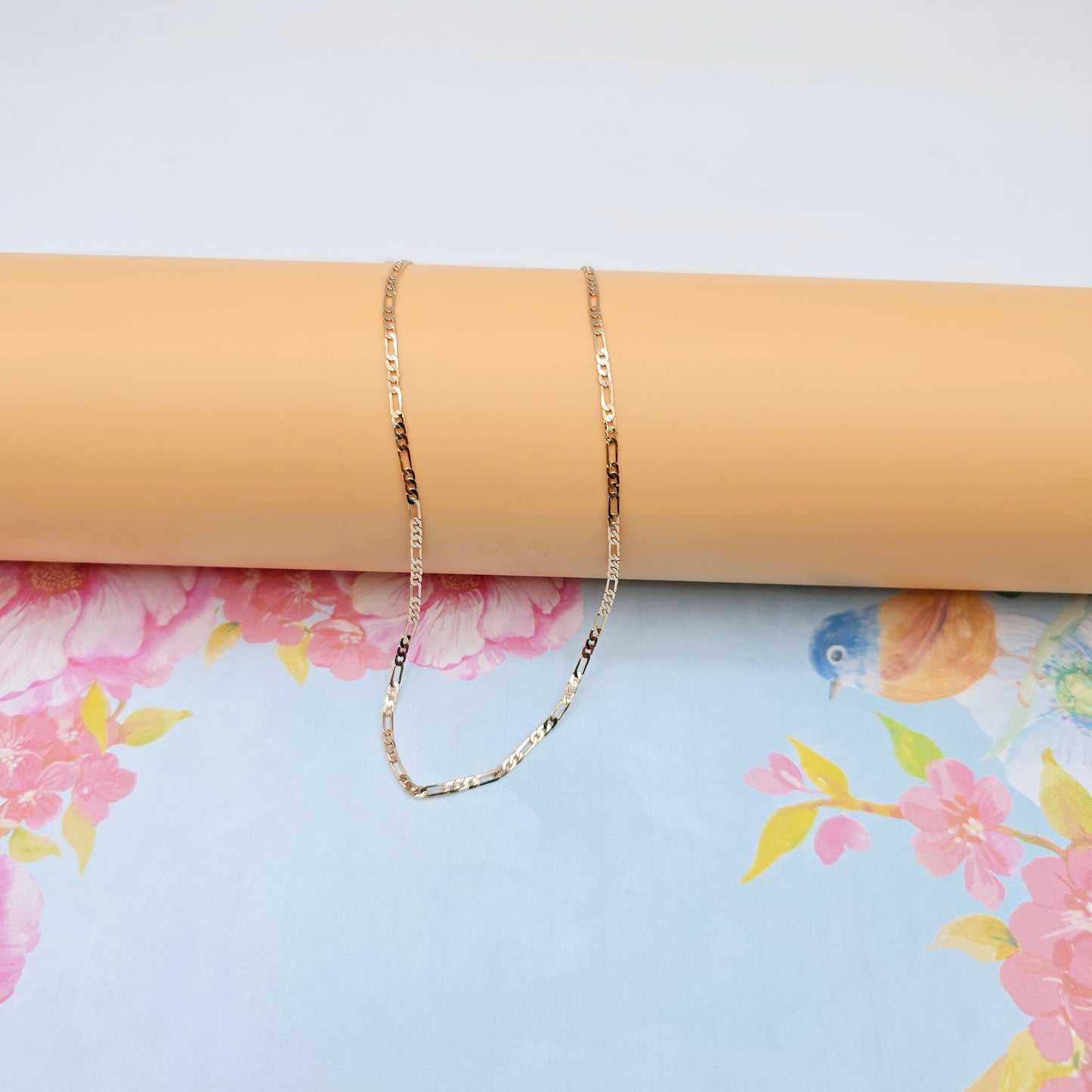 Elegant Rose Gold Figaro Chain Necklace – 50cm Brass Gold Plated, XPNL0113 (2012-3)