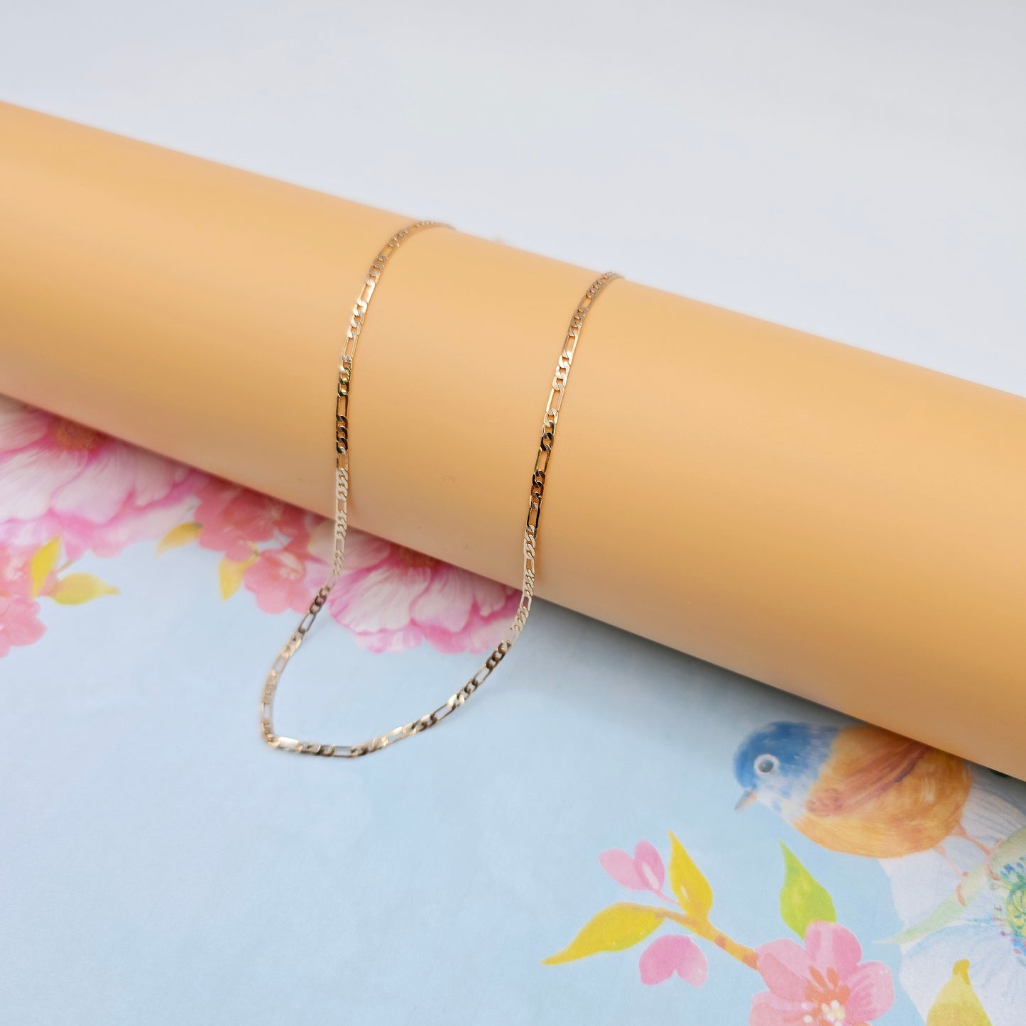 Elegant Rose Gold Figaro Chain Necklace – 50cm Brass Gold Plated, XPNL0113 (2012-3)