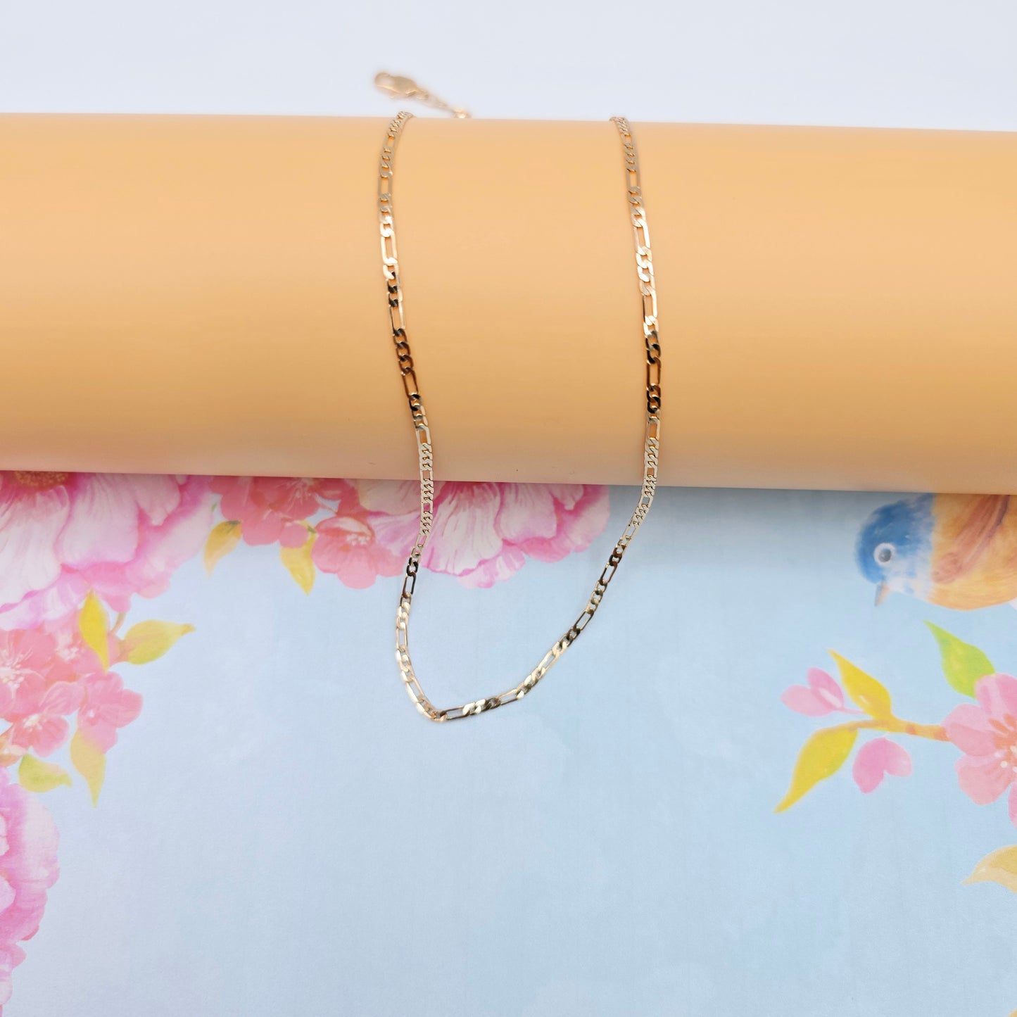 Elegant Rose Gold Figaro Chain Necklace – 50cm Brass Gold Plated, XPNL0113 (2012-3)