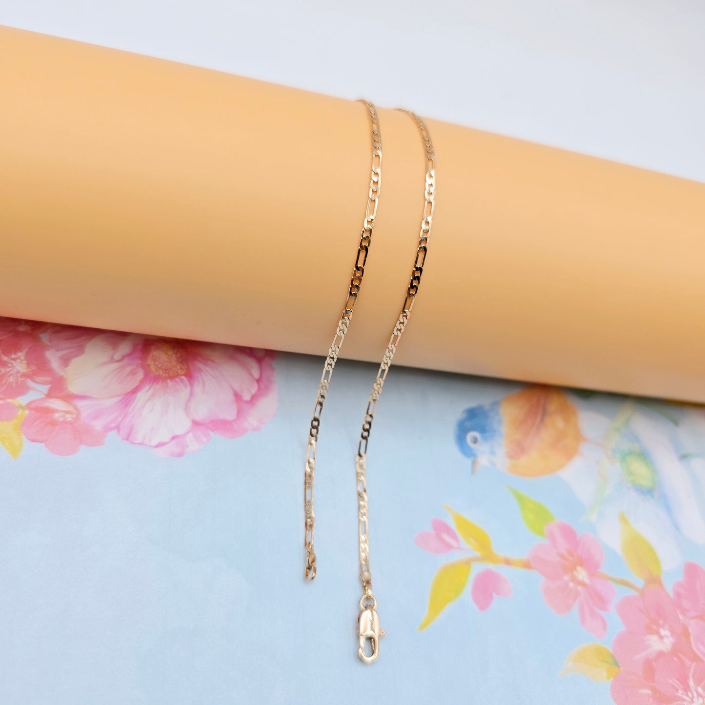 Elegant Rose Gold Figaro Chain Necklace – 50cm Brass Gold Plated, XPNL0113 (2012-3)