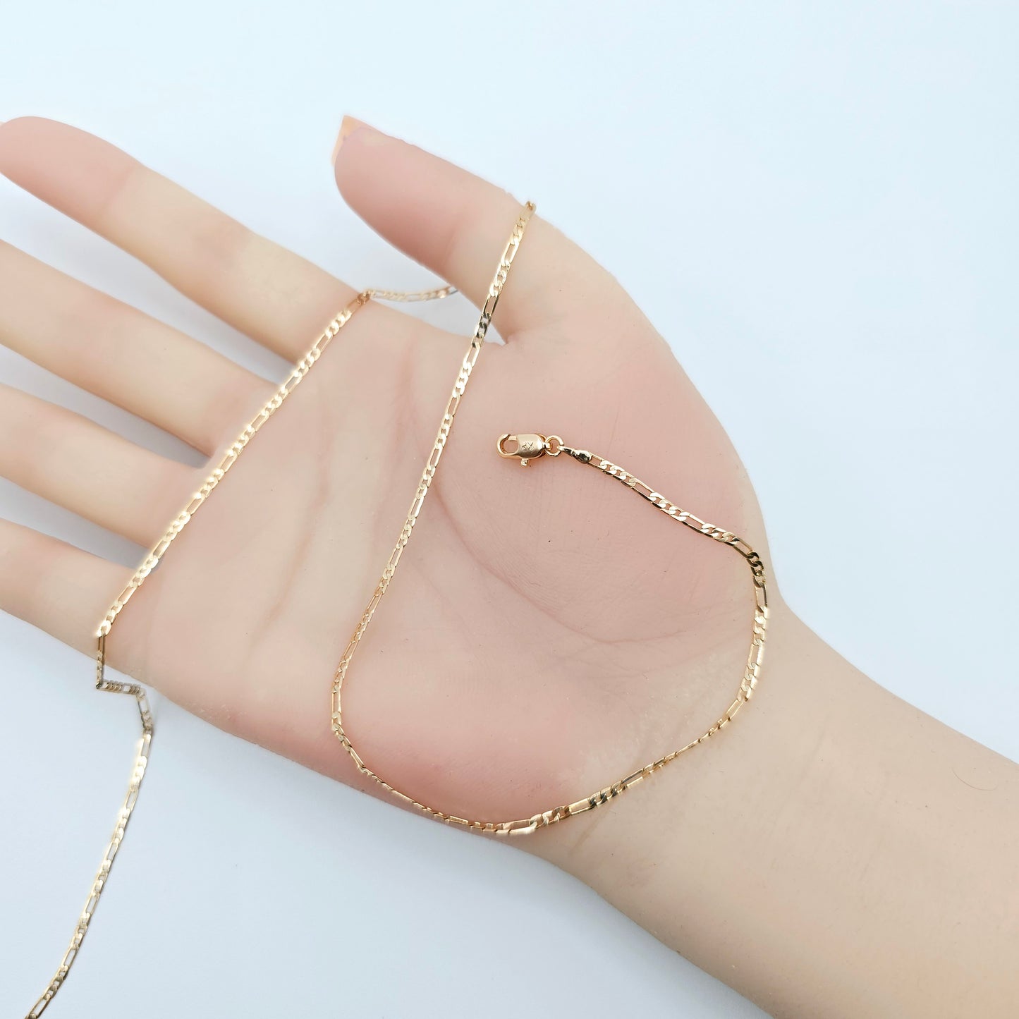Elegant Rose Gold Figaro Chain Necklace – 50cm Brass Gold Plated, XPNL0113 (2012-3)