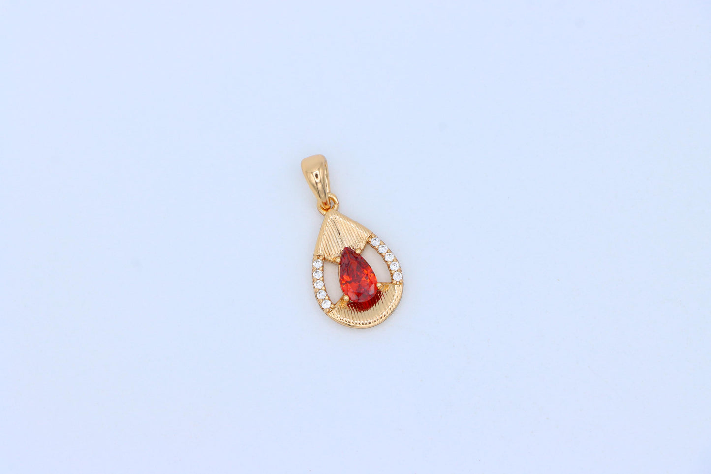 Teardrop Red Pendant with Crystals and Gold Plated Finish, XPPT1692 (2164-4)