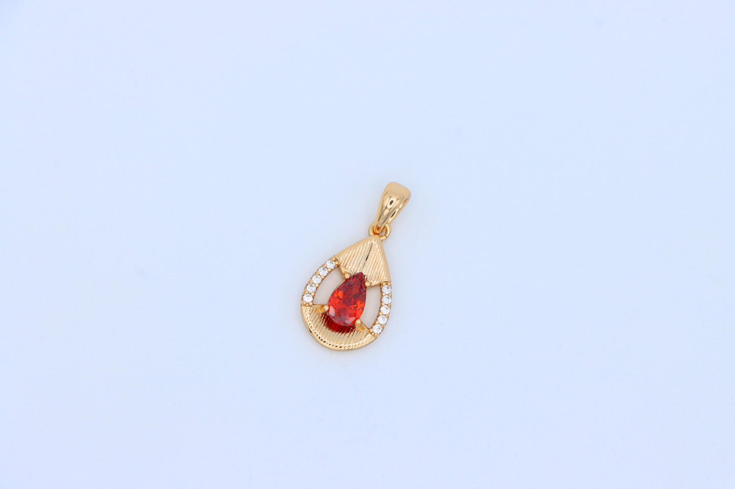 Teardrop Red Pendant with Crystals and Gold Plated Finish, XPPT1692 (2164-4)