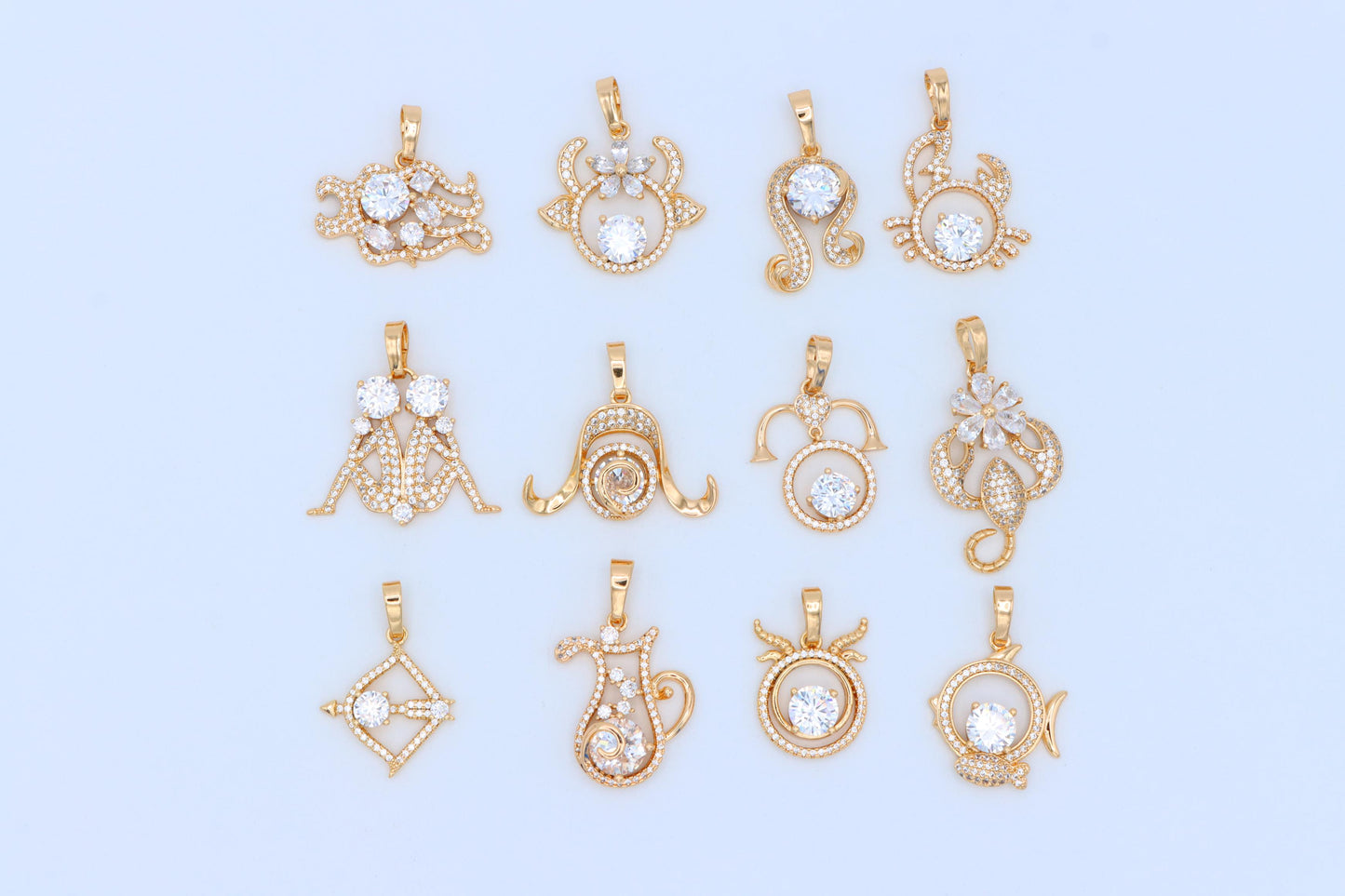 Rose Gold Pisces Pendant with CZ Accents in Zodiac Fish Design, XPPT1550 (2143-2)