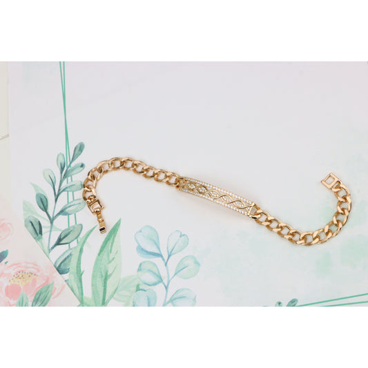 Elegant Rose Gold Bracelet with Infinity Design and CZ Accents, XPBL0853 (2086-2)