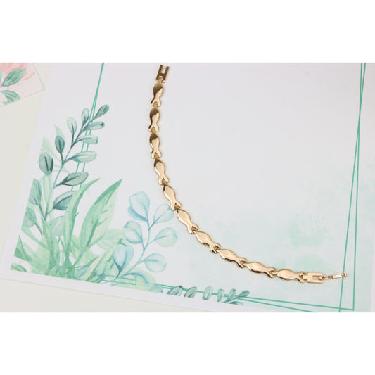 Elegant Rose Gold Bracelet with Fish-Inspired Link Design, XPBL0857 (2086-6)