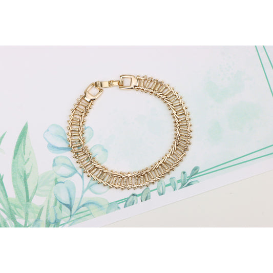 Elegant Rose Gold Plated Bracelet with Textured Ladder Design, XPBL0858 (2086-7)