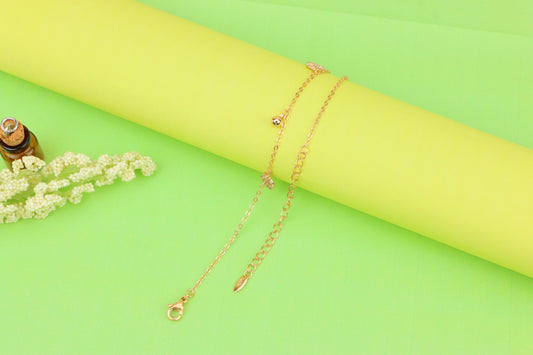 Rose Gold Anklet with Sparkling Charm – XPAL1178 (2118-7)