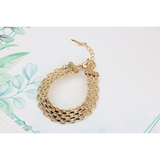 Rose Gold Plated Multi-Link Chain Bracelet, XPBL0860 (2086-9)