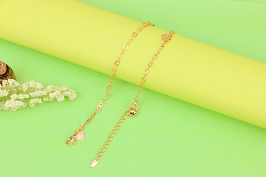 Rose Gold Anklet with Charms & Bell, XPAL1179 (2118-8)
